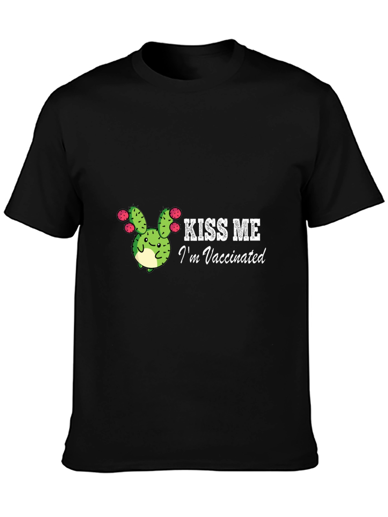 Kiss Me Im Vaccinated Cactus Graphic Tee