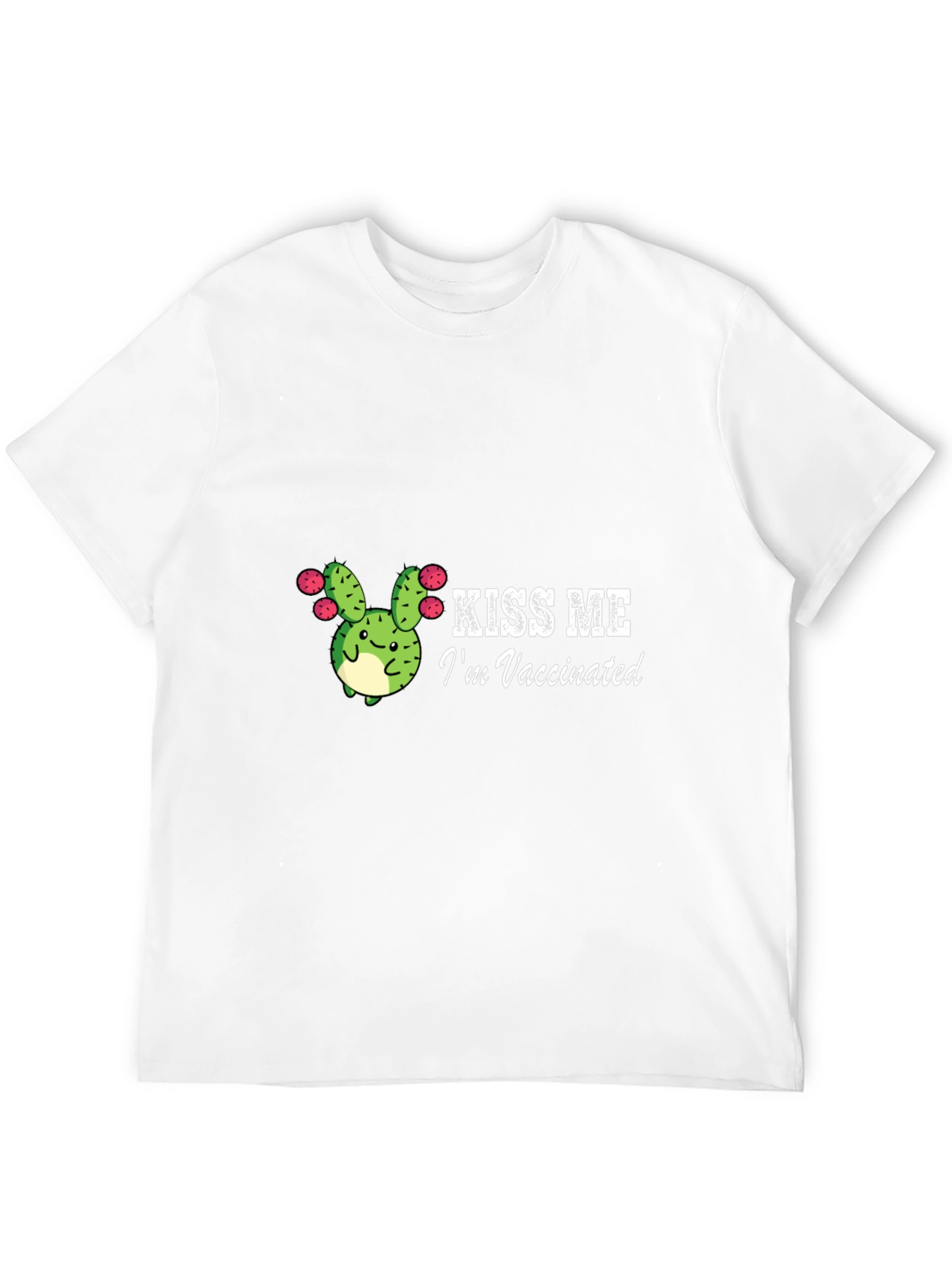 Kiss Me Im Vaccinated Cactus Graphic Tee