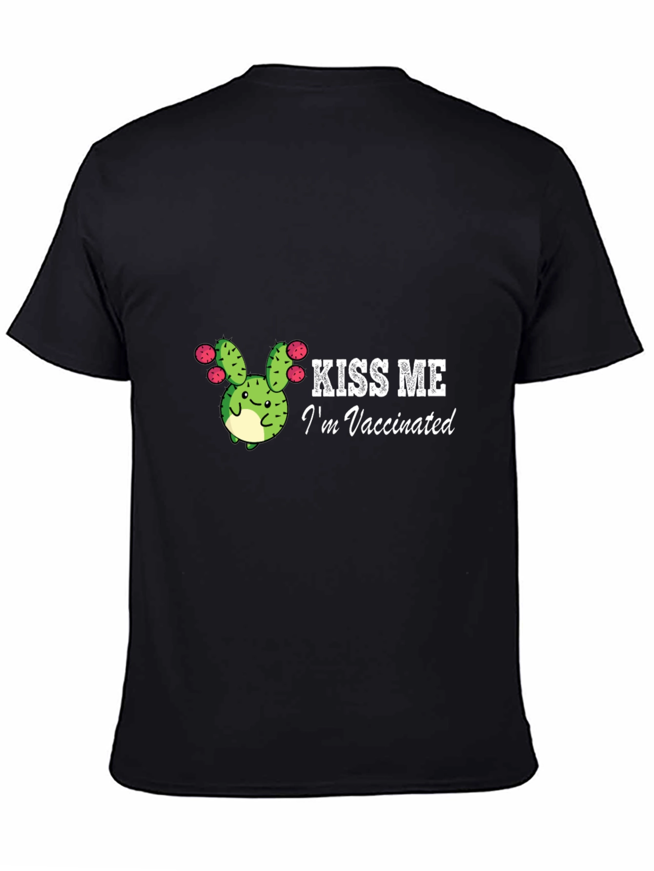Kiss Me Im Vaccinated Cactus Graphic Tee