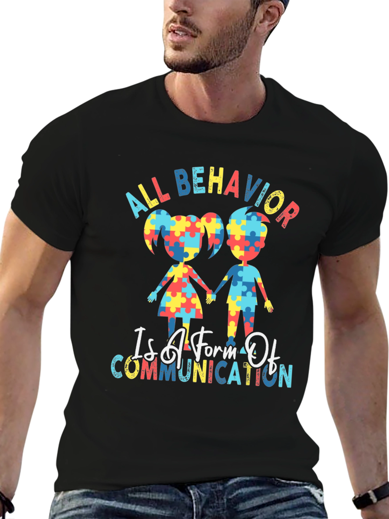 Autism Awareness Puzzle Piece Graphic T-Shirt