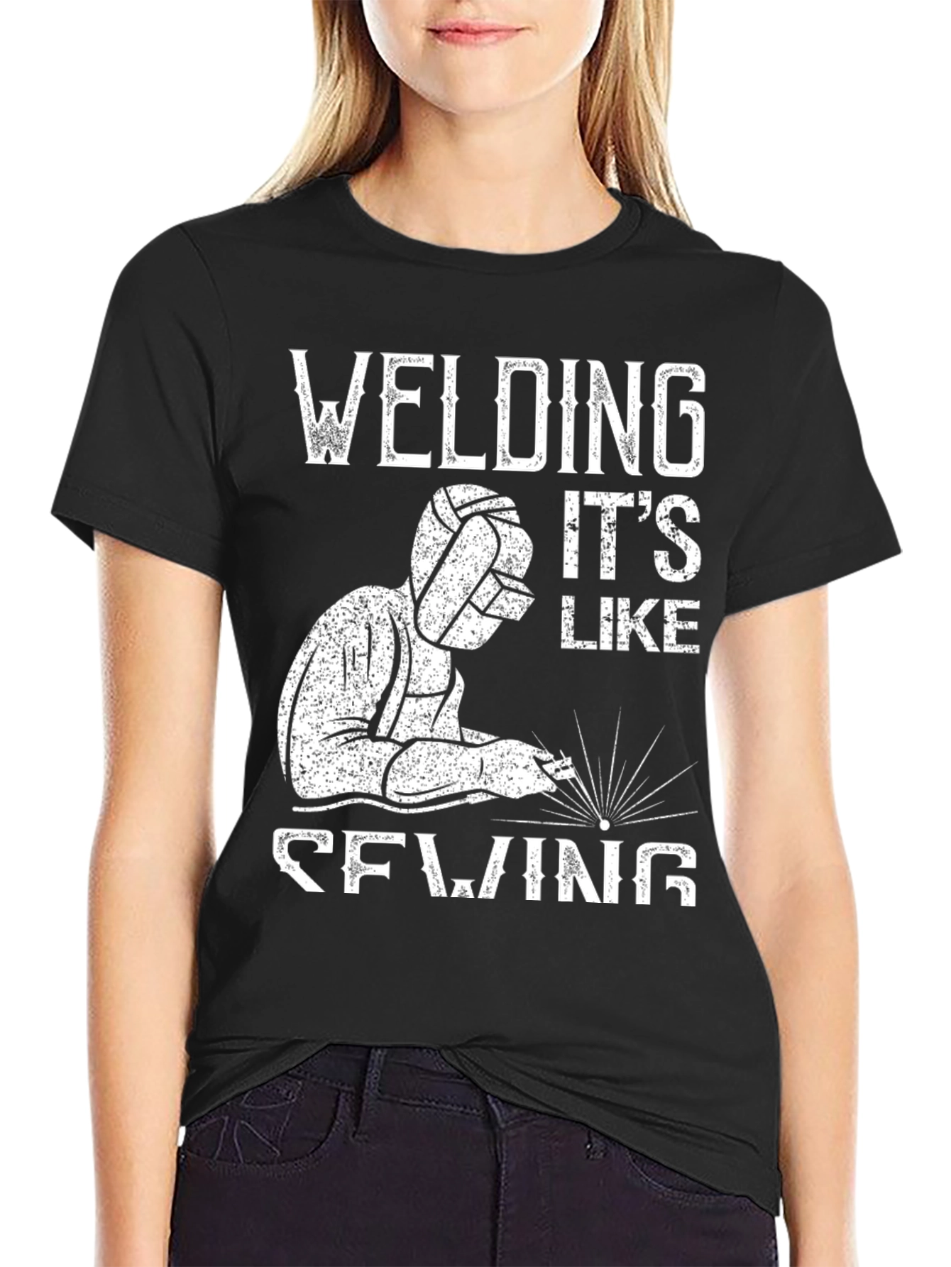 Welding Its Like Sewing Black T-Shirt