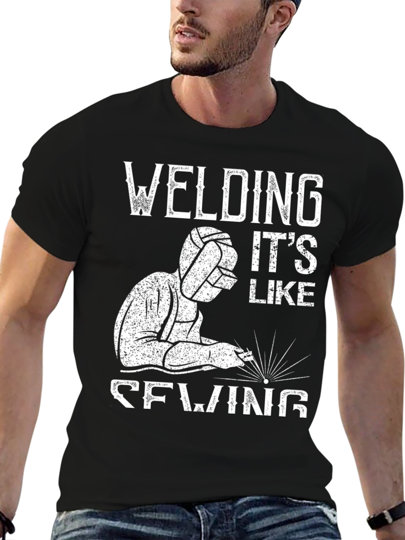 Welding Its Like Sewing Black T-Shirt
