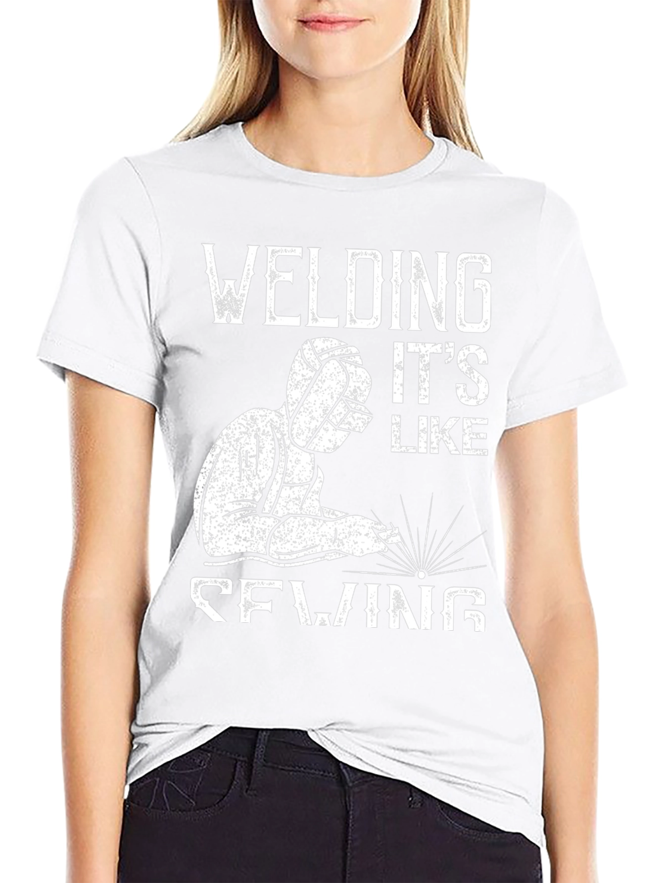 Welding Its Like Sewing Black T-Shirt