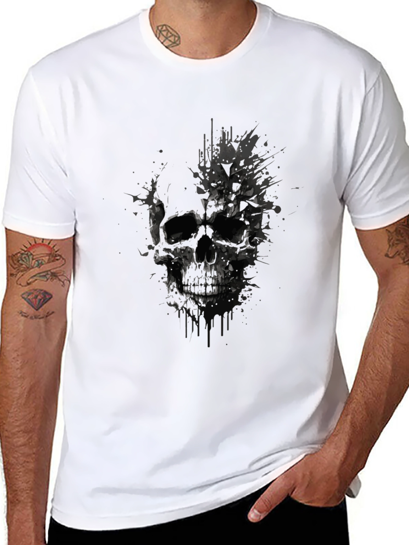 Skull Graphic Tee - Mens Black T-Shirt