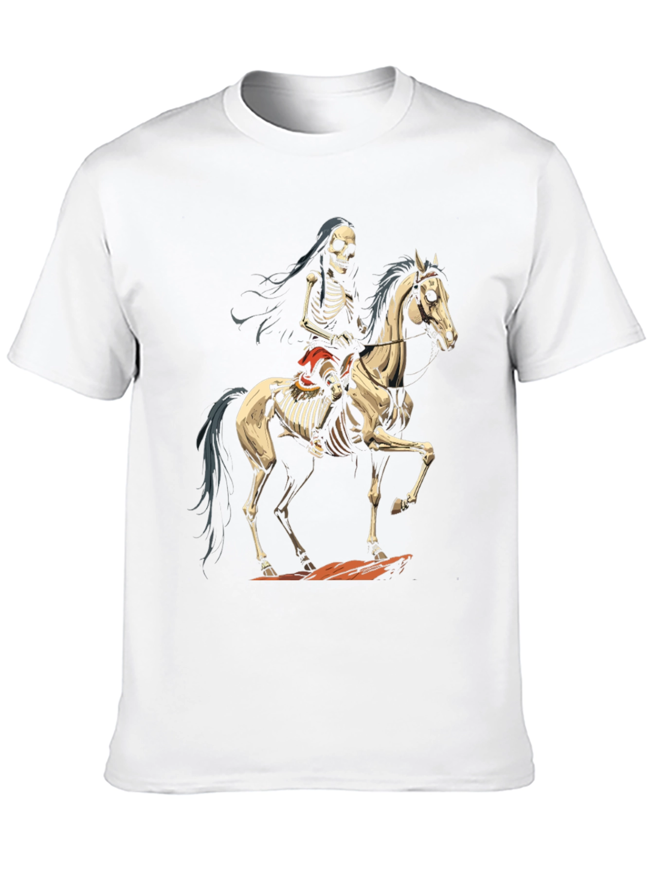Skeleton Rider Graphic Tee - Dark Humor Style