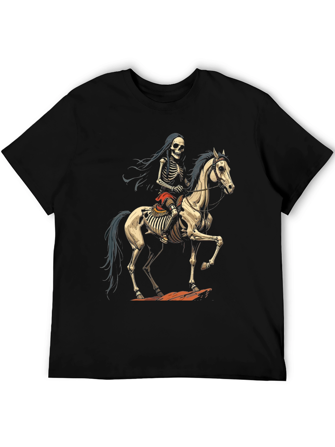Skeleton Rider Graphic Tee - Dark Humor Style
