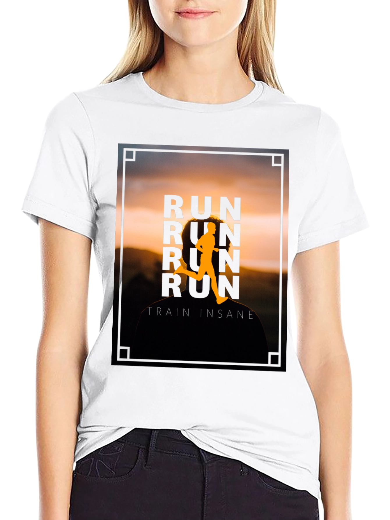 Run Train Insane Graphic Tee - Black Cotton T-Shirt