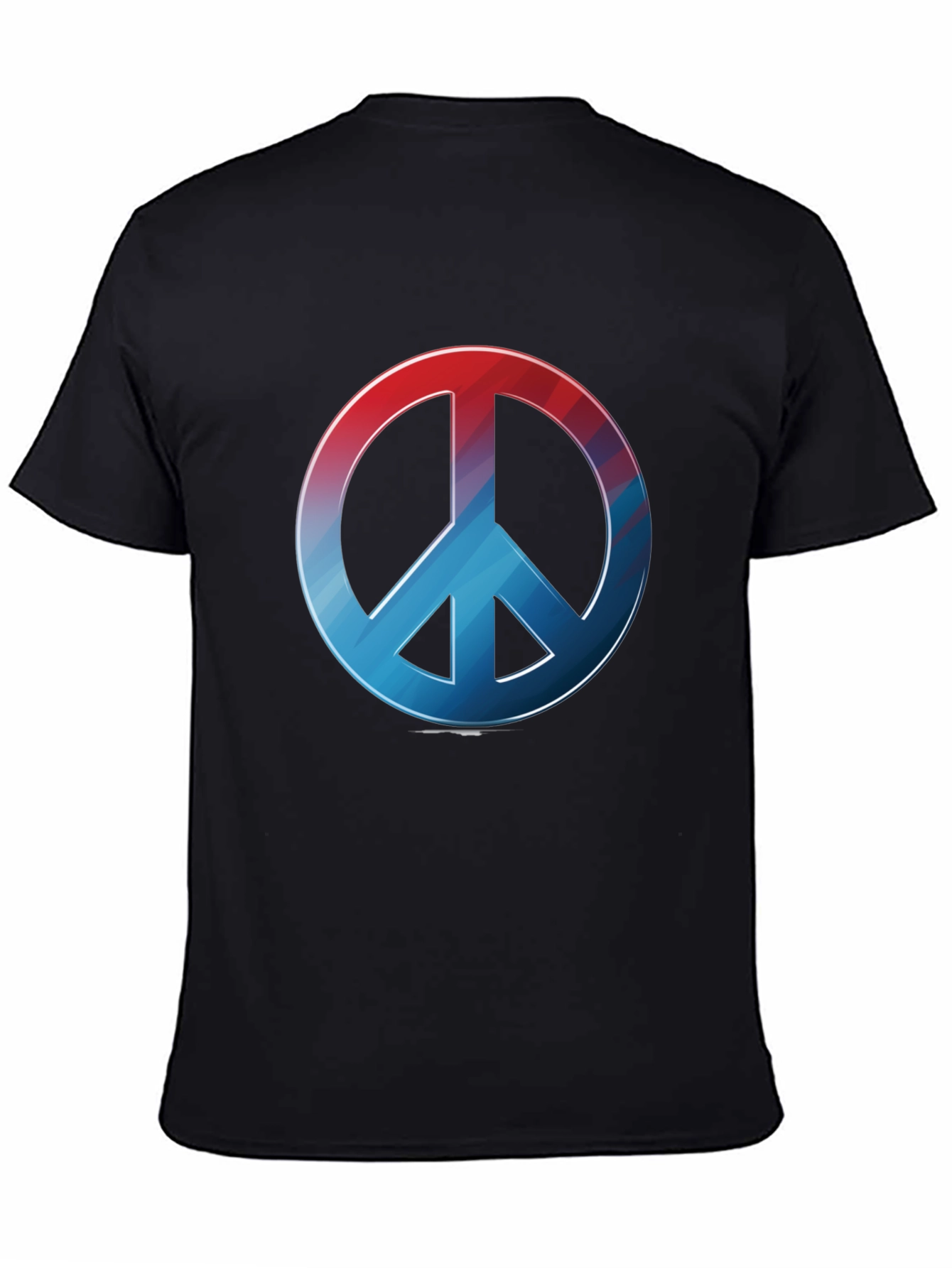 Retro Peace Sign T-Shirt - Red to Blue Gradient