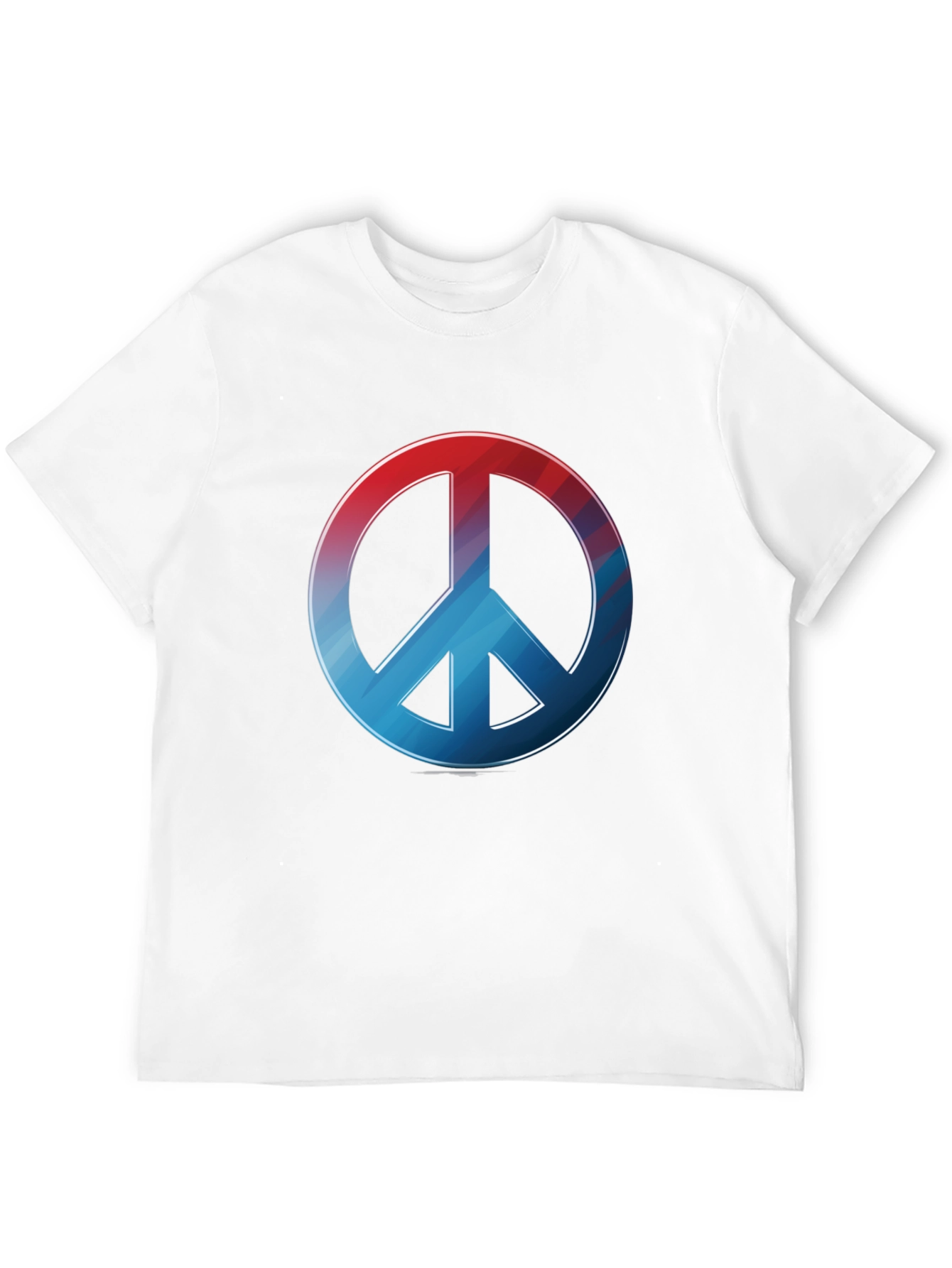 Retro Peace Sign T-Shirt - Red to Blue Gradient