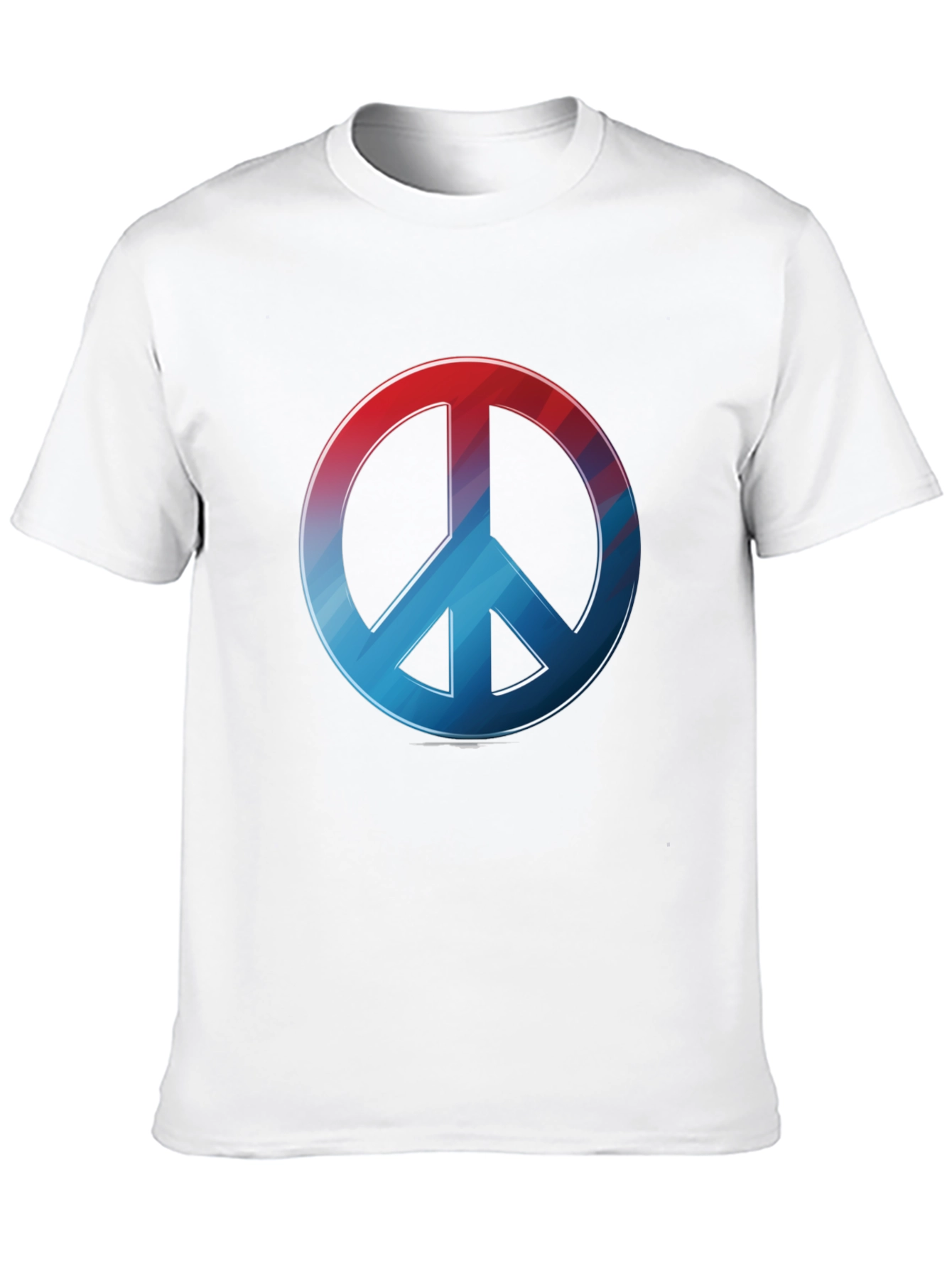 Retro Peace Sign T-Shirt - Red to Blue Gradient