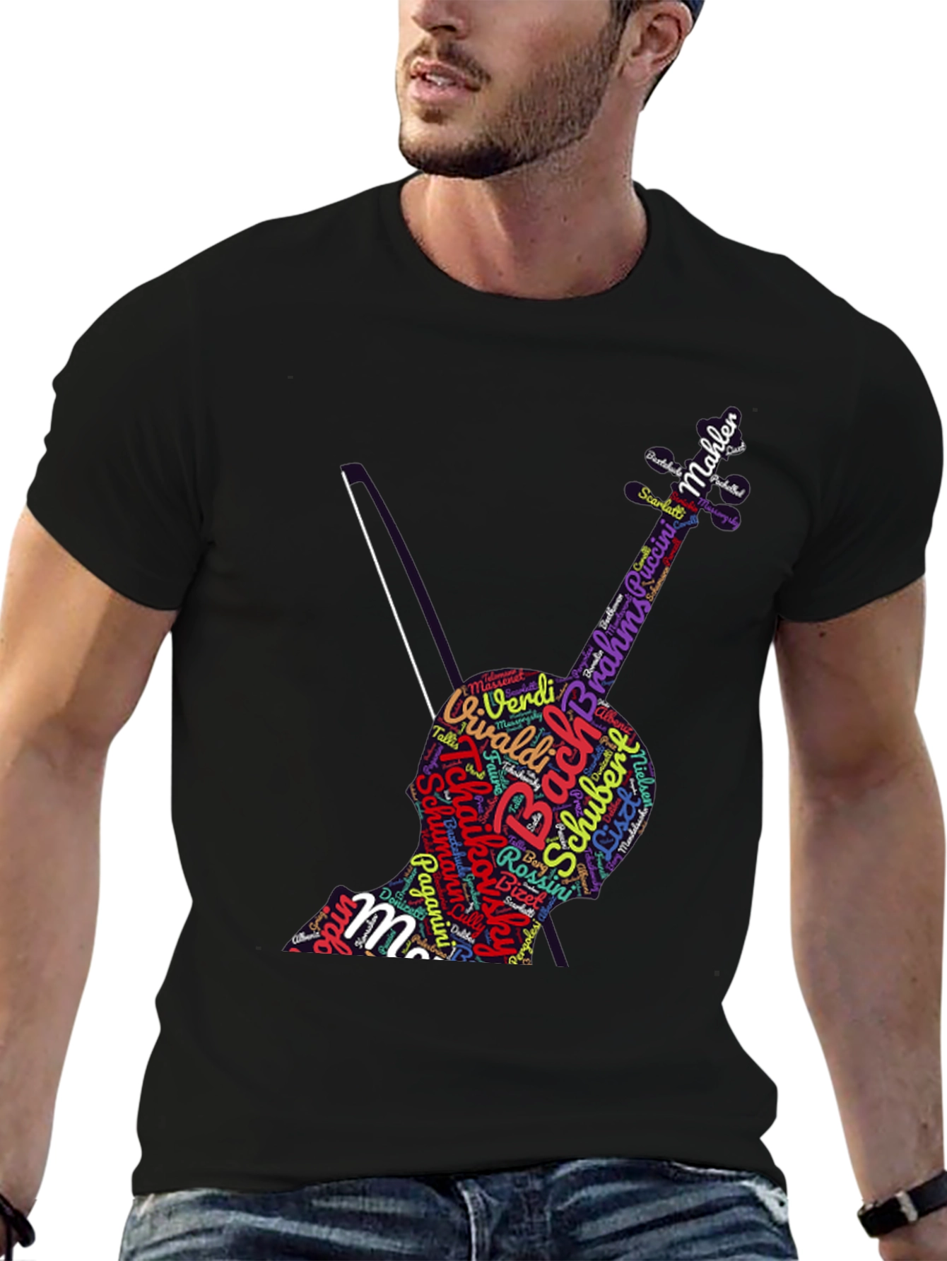 Music Composer Word Art Cello T-Shirt