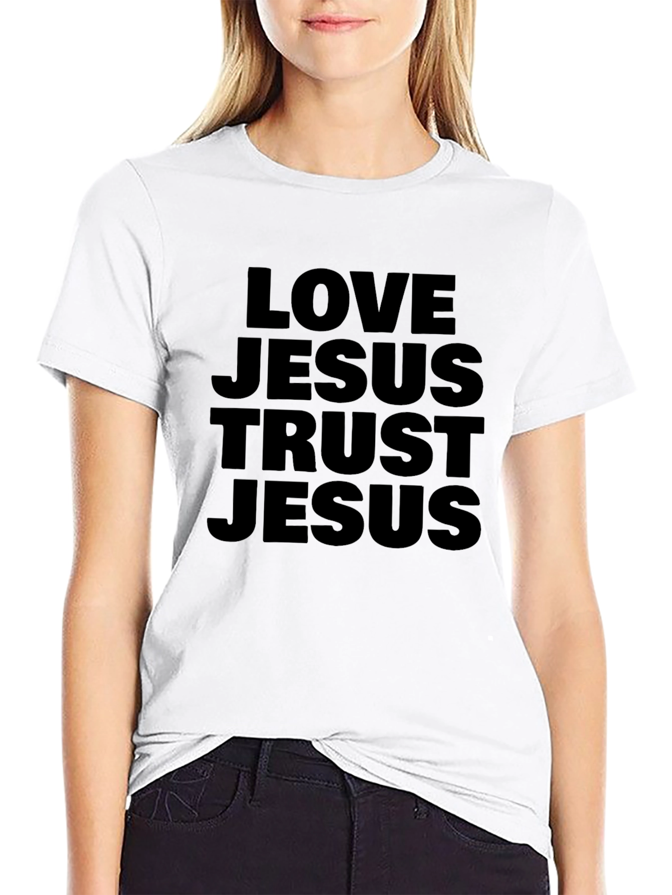 Love Jesus Trust Jesus Black T-Shirt