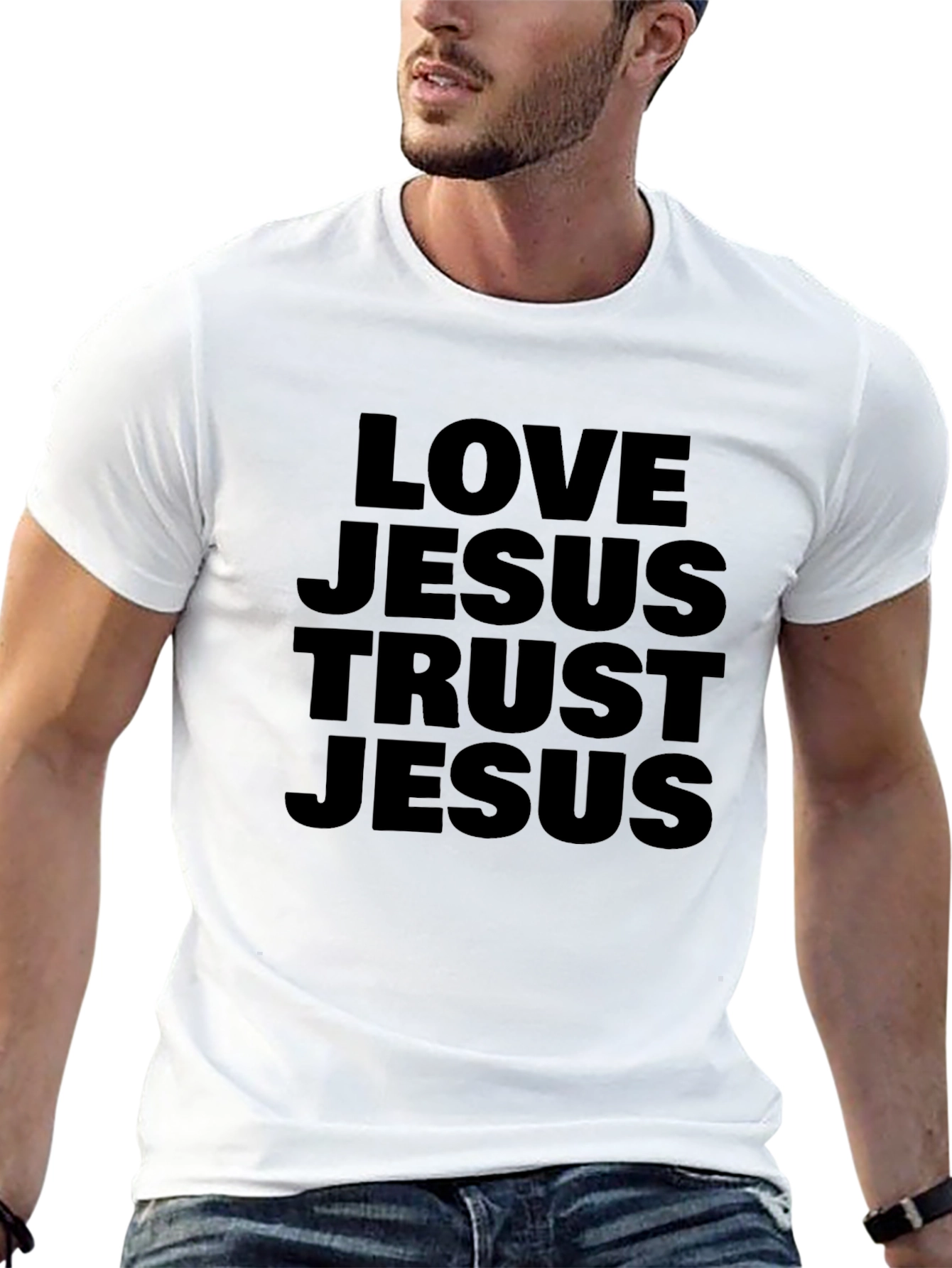 Love Jesus Trust Jesus Black T-Shirt