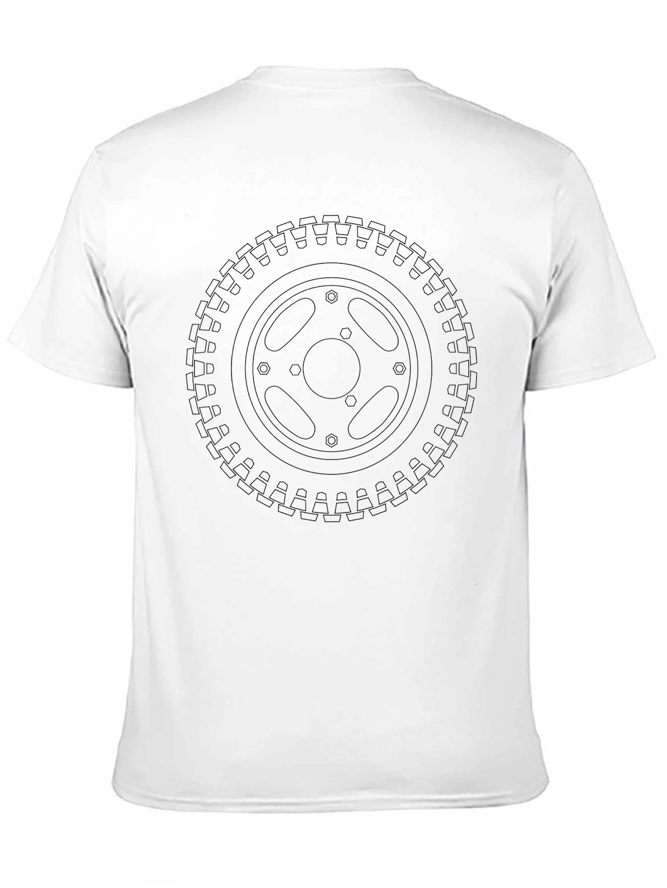 Black Tire Tread Graphic Tee - Casual Style
