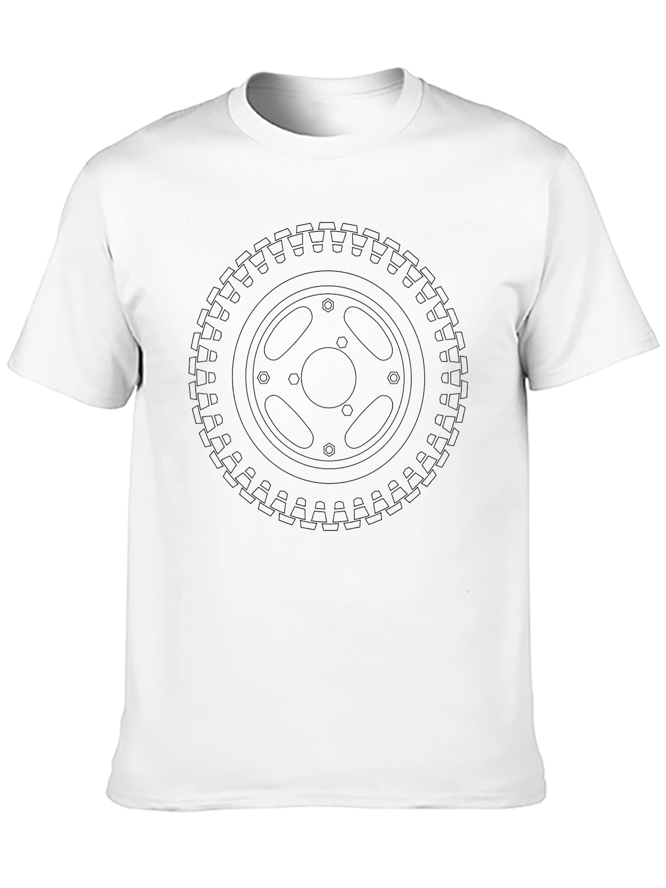 Black Tire Tread Graphic Tee - Casual Style
