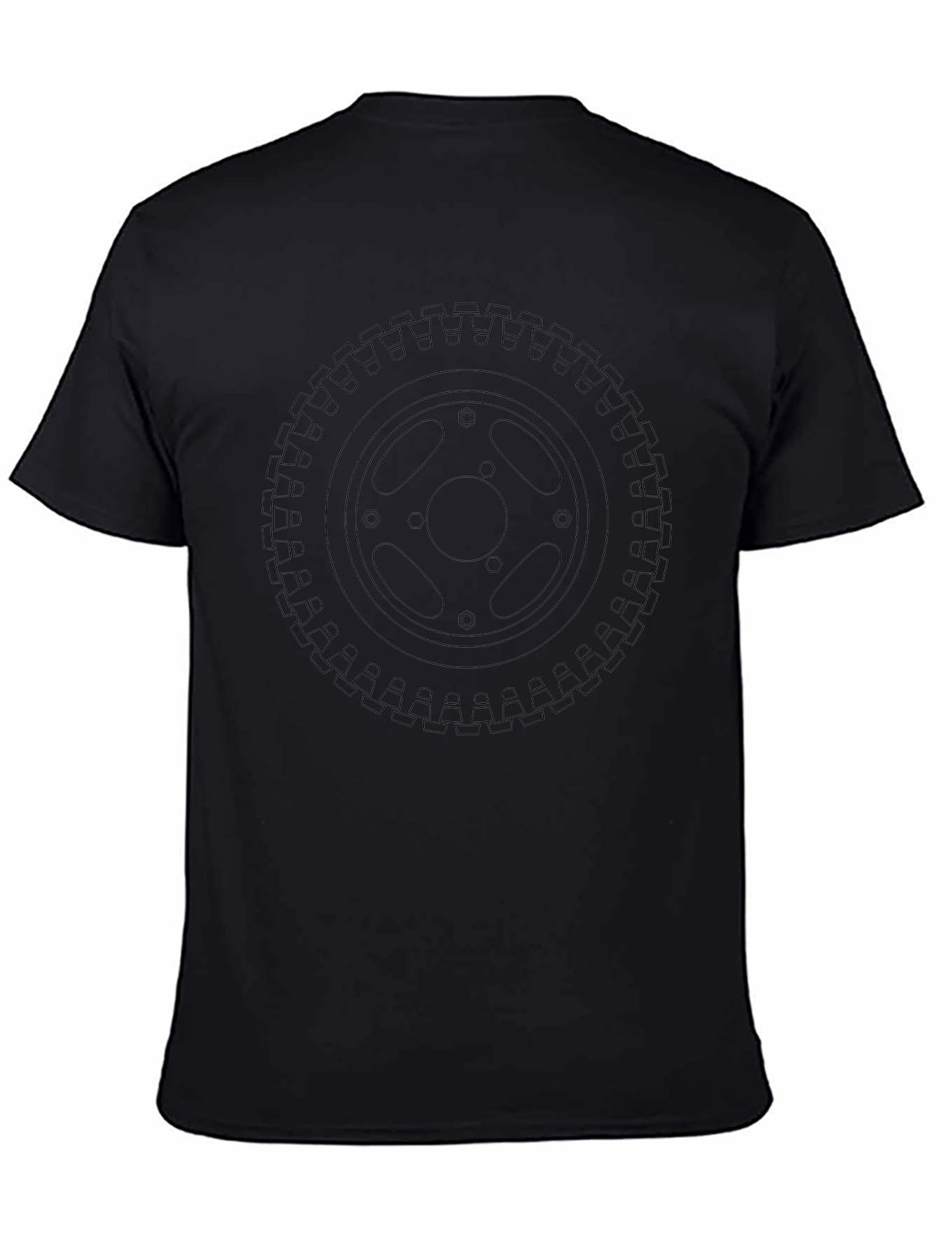 Black Tire Tread Graphic Tee - Casual Style