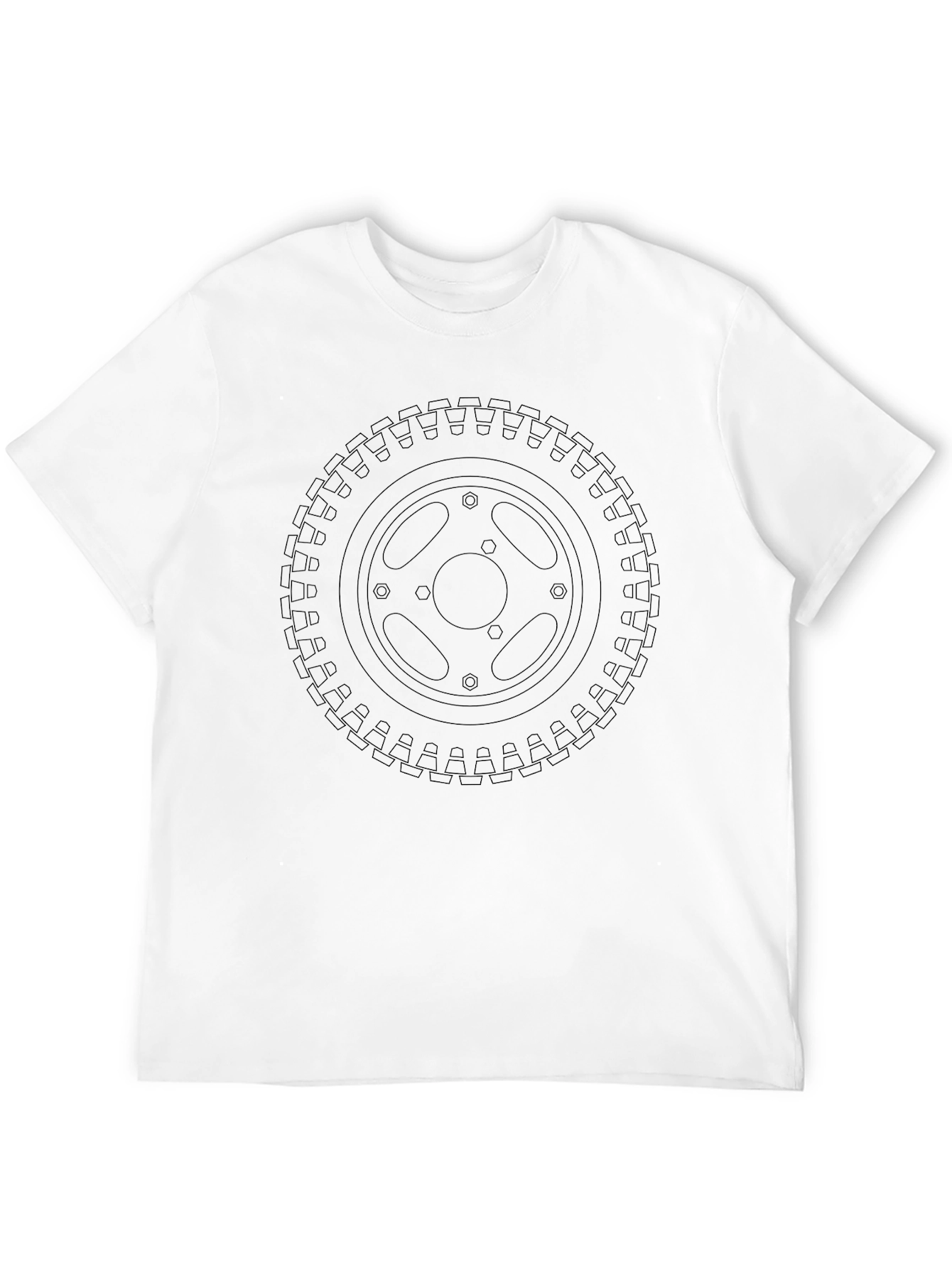 Black Tire Tread Graphic Tee - Casual Style