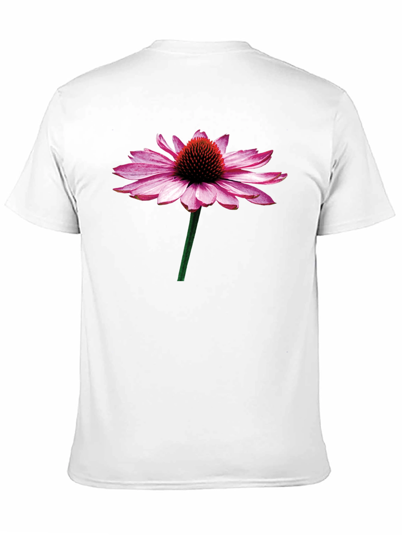 Echinacea Flower Graphic T-Shirt - Black Cotton Tee