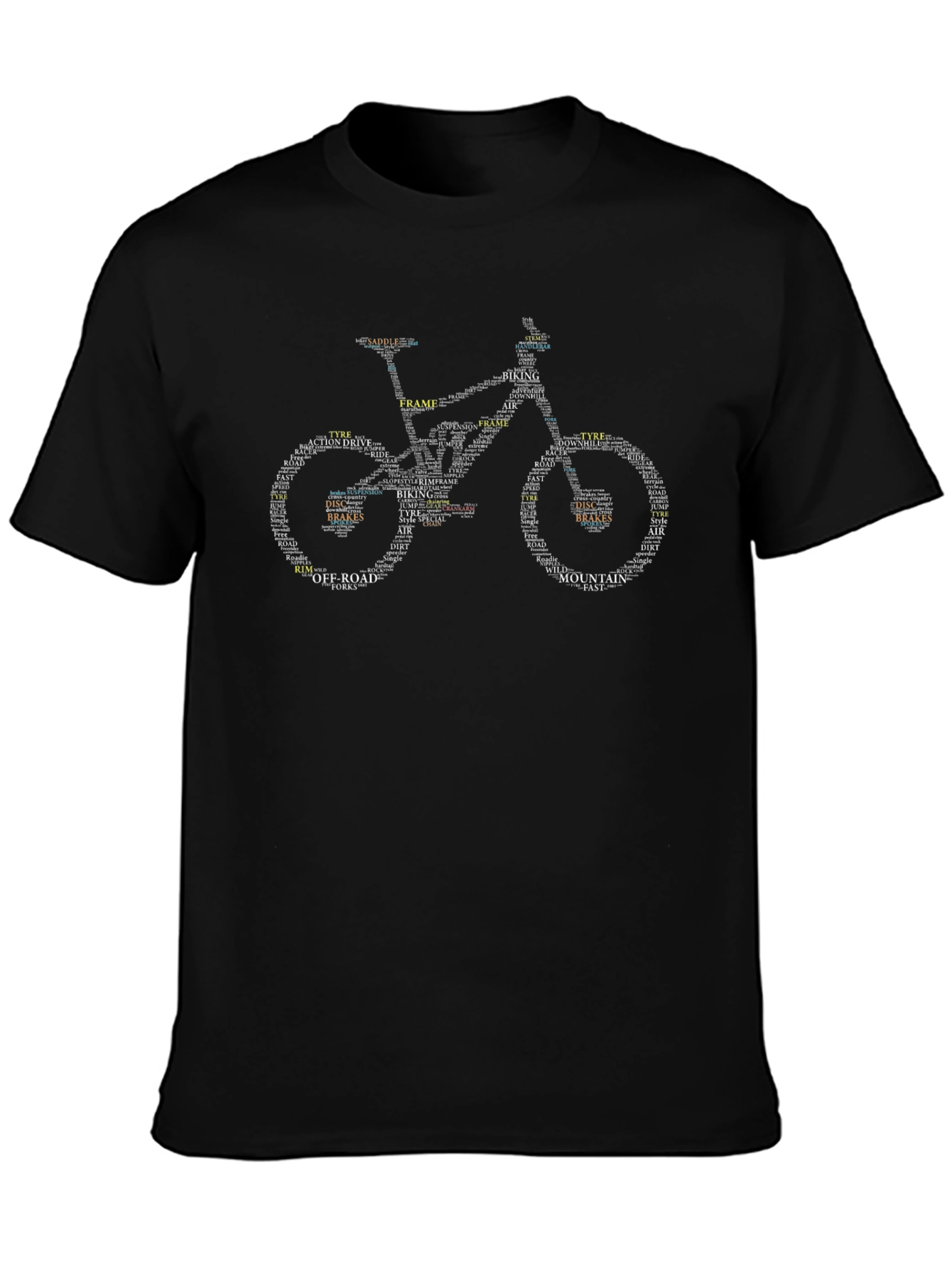 Mountain Bike Word Art T-Shirt