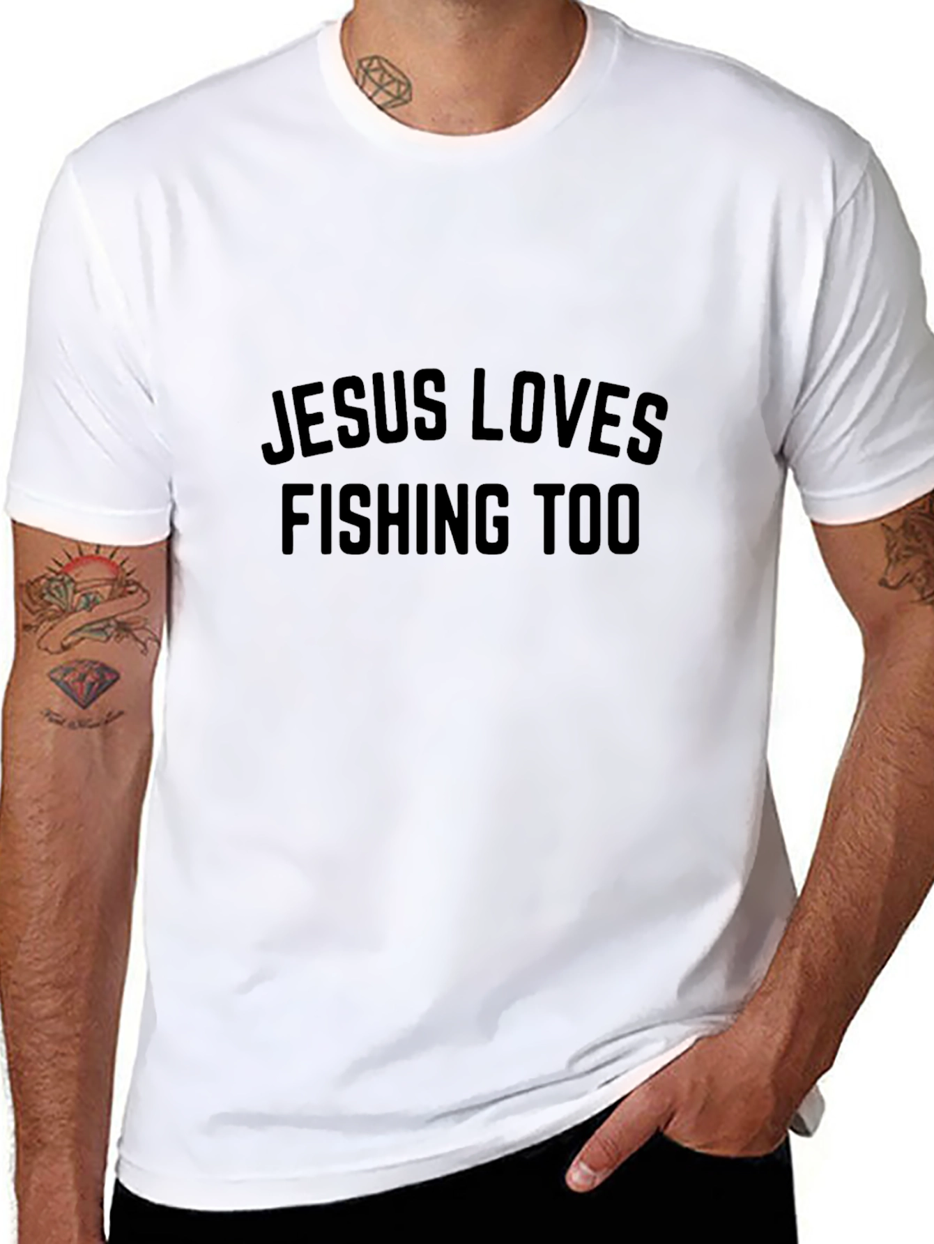 Jesus Loves Fishing Too T-Shirt