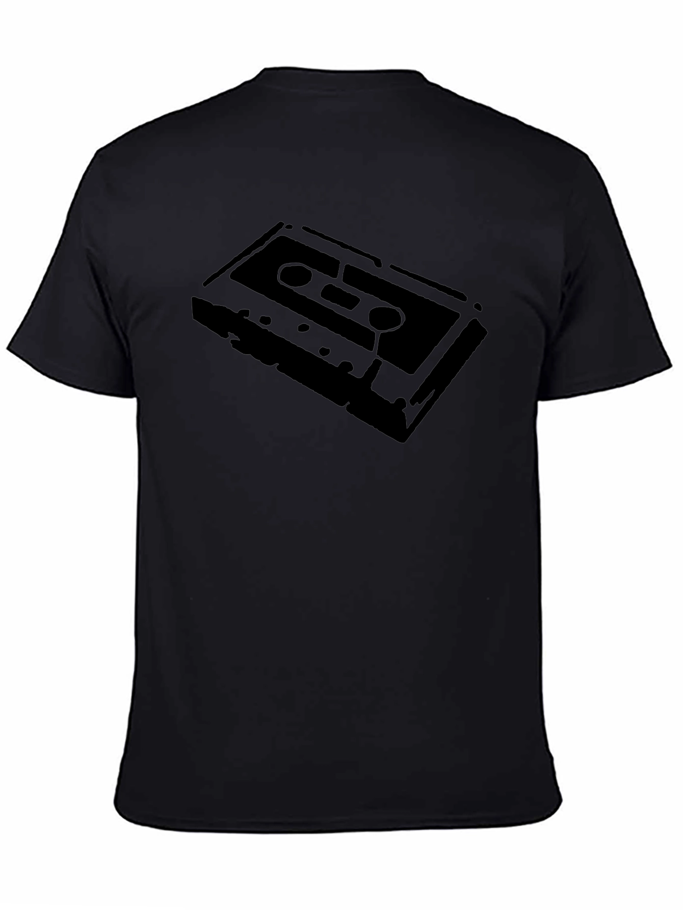 Retro Cassette Tape Graphic Tee - Black