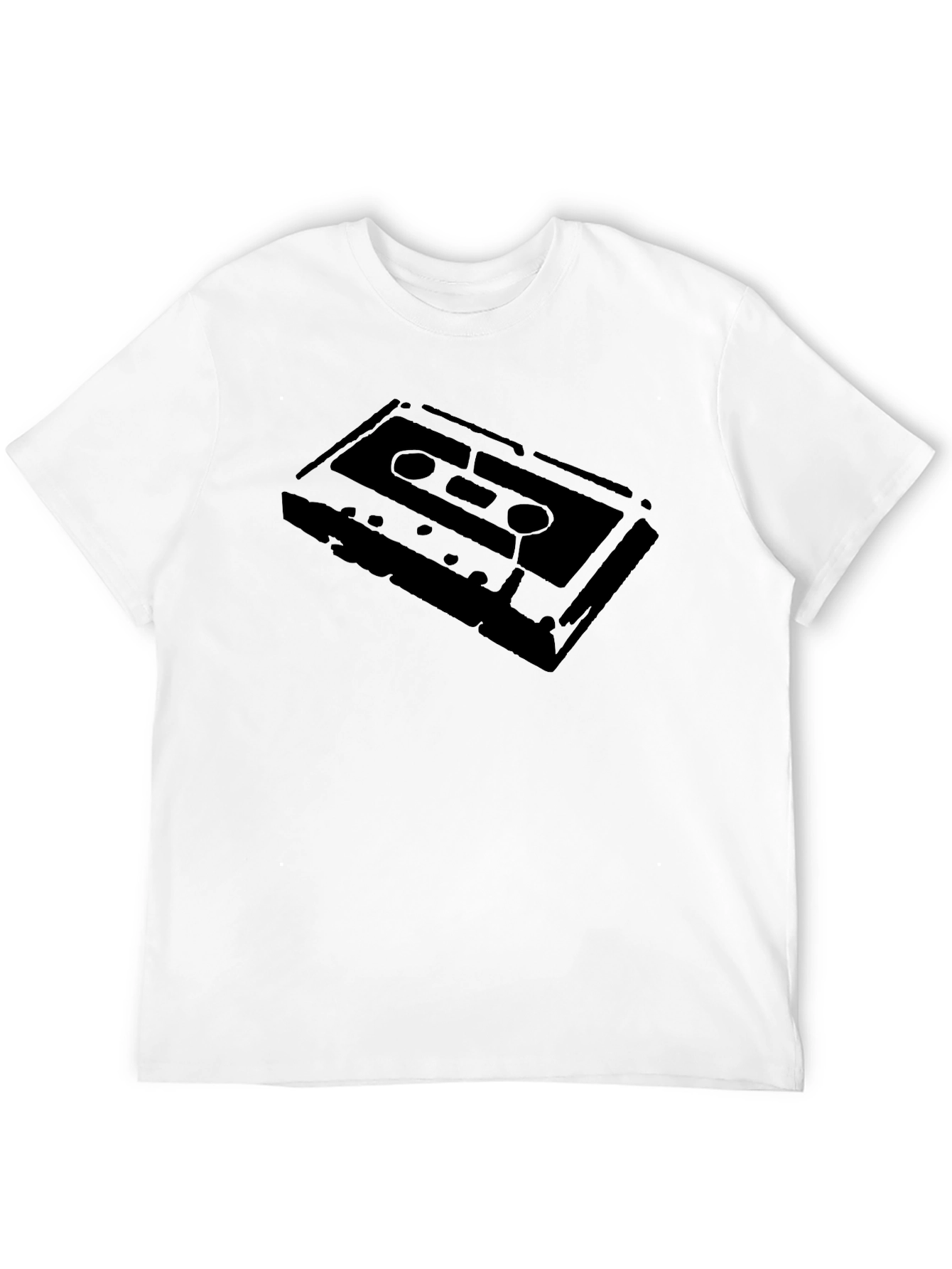 Retro Cassette Tape Graphic Tee - Black