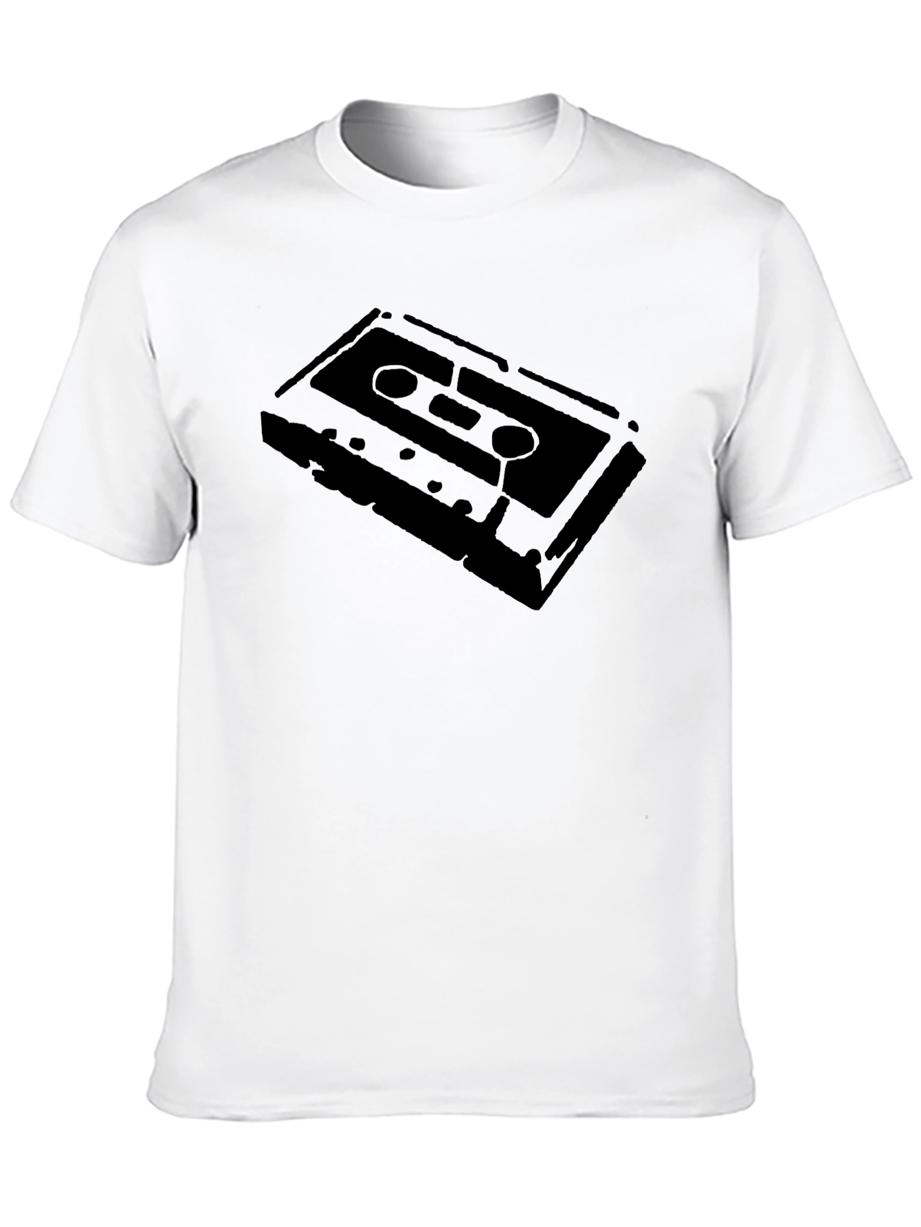 Retro Cassette Tape Graphic Tee - Black
