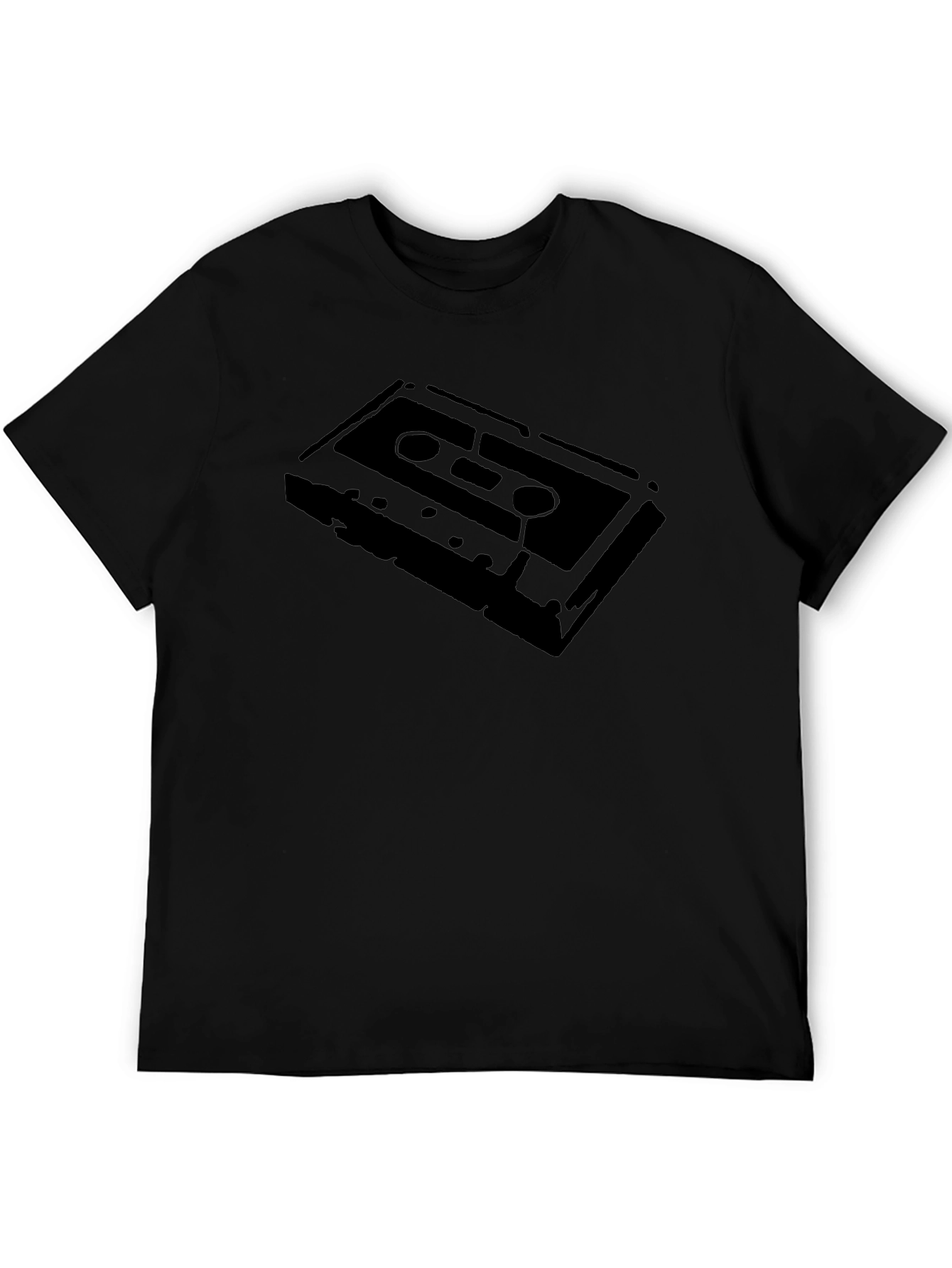 Retro Cassette Tape Graphic Tee - Black