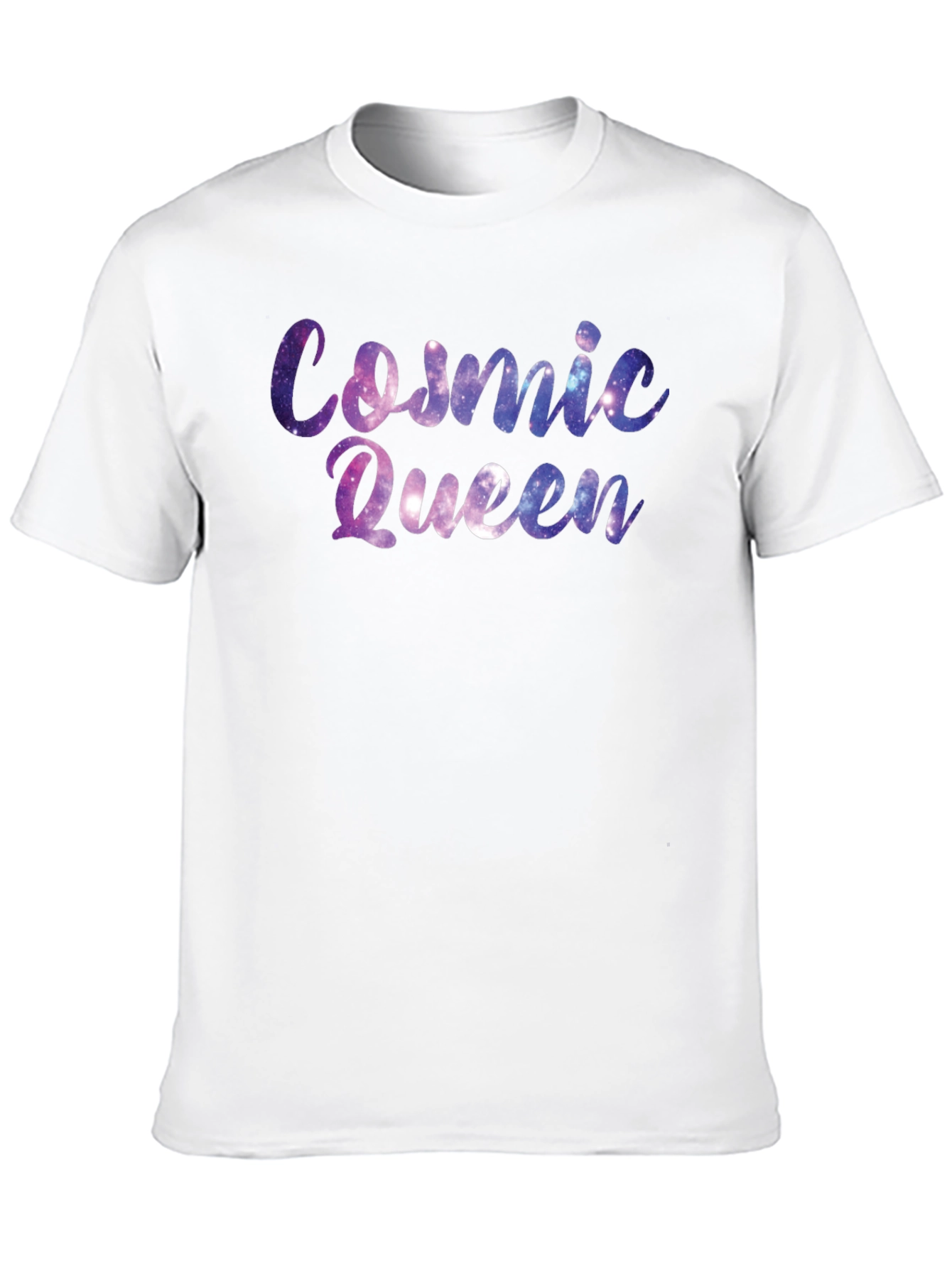 Cosmic Queen Black T-Shirt - Galaxy Design