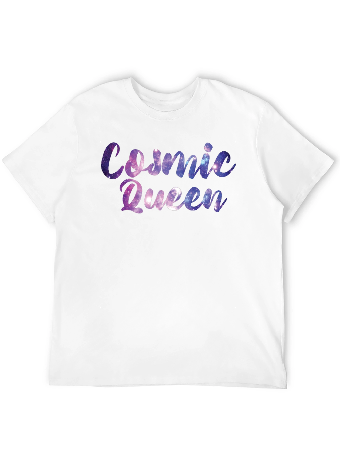 Cosmic Queen Black T-Shirt - Galaxy Design