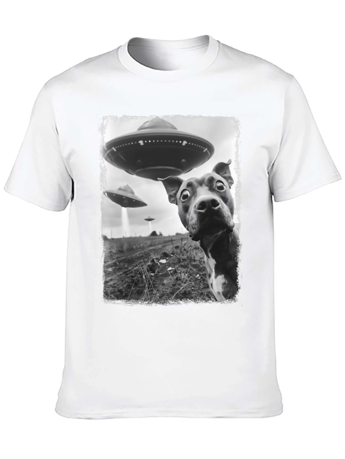 UFO Dog T-Shirt Alien Abduction Tee