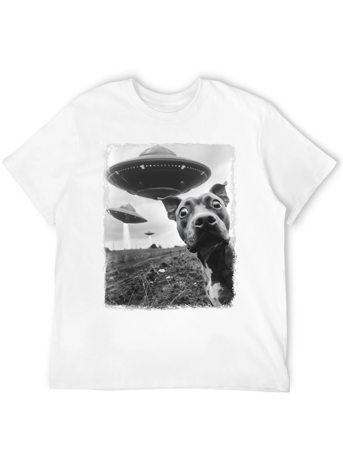 UFO Dog T-Shirt Alien Abduction Tee