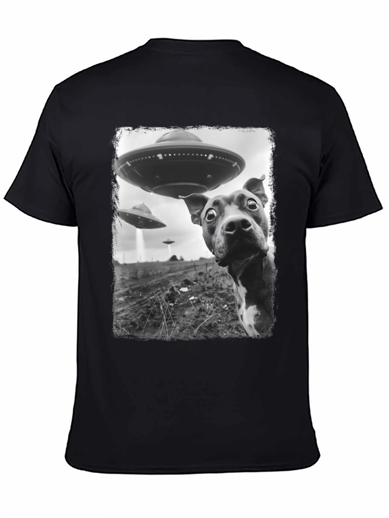UFO Dog T-Shirt Alien Abduction Tee