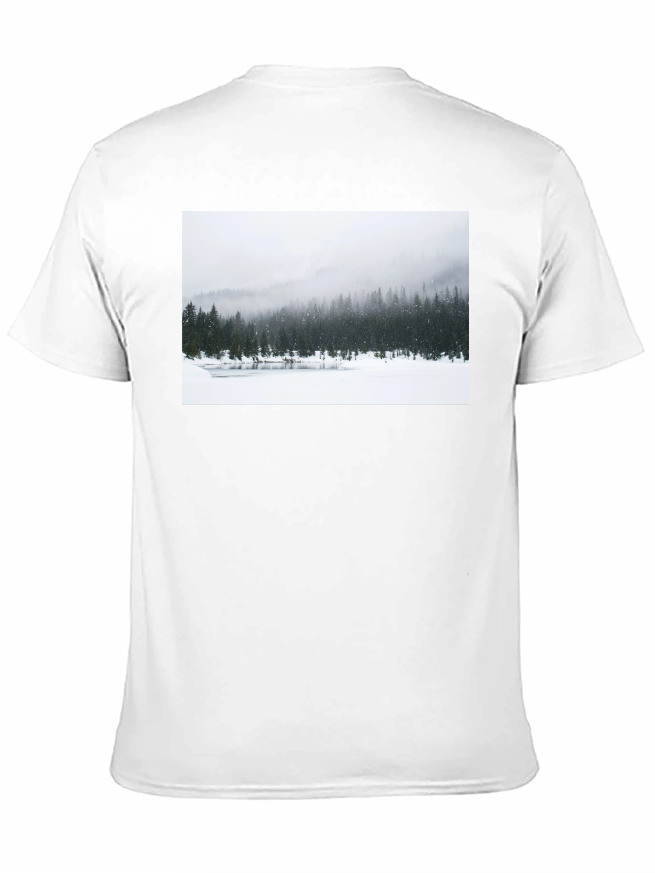 Winter Landscape Graphic Tee - Black Cotton Blend