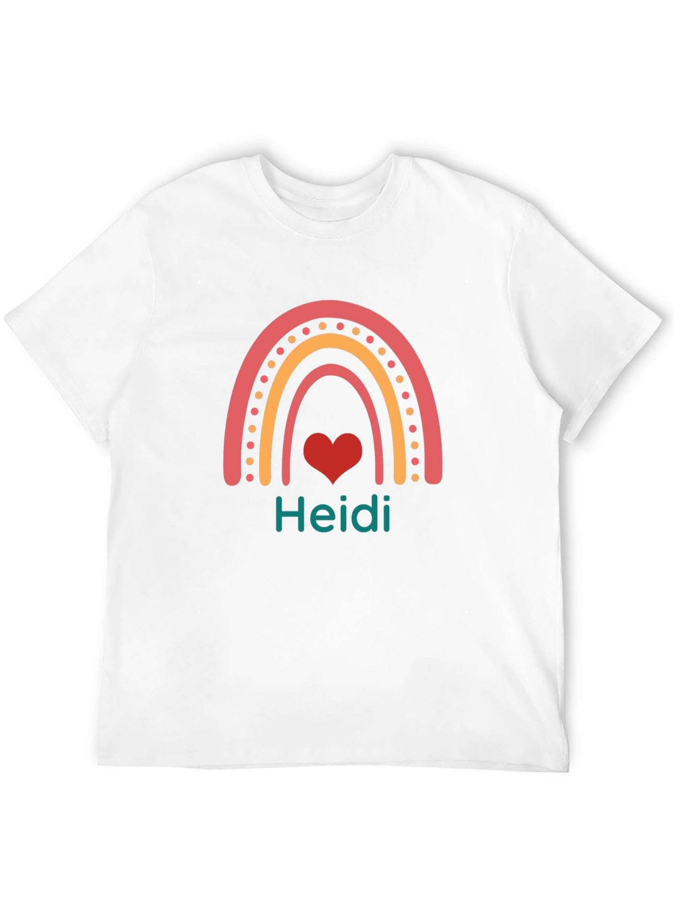 Personalized Heidi Rainbow Heart T-Shirt
