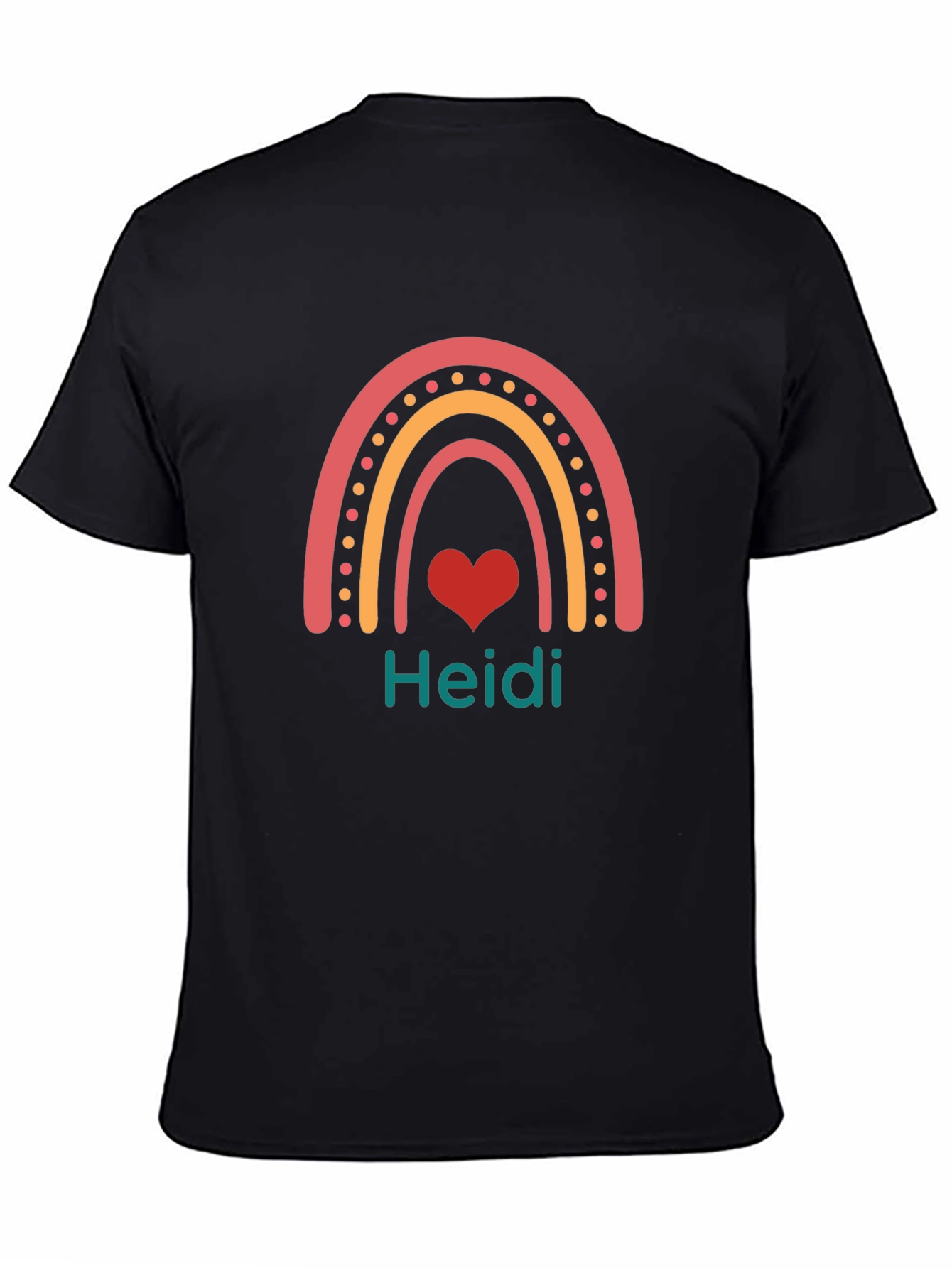 Personalized Heidi Rainbow Heart T-Shirt