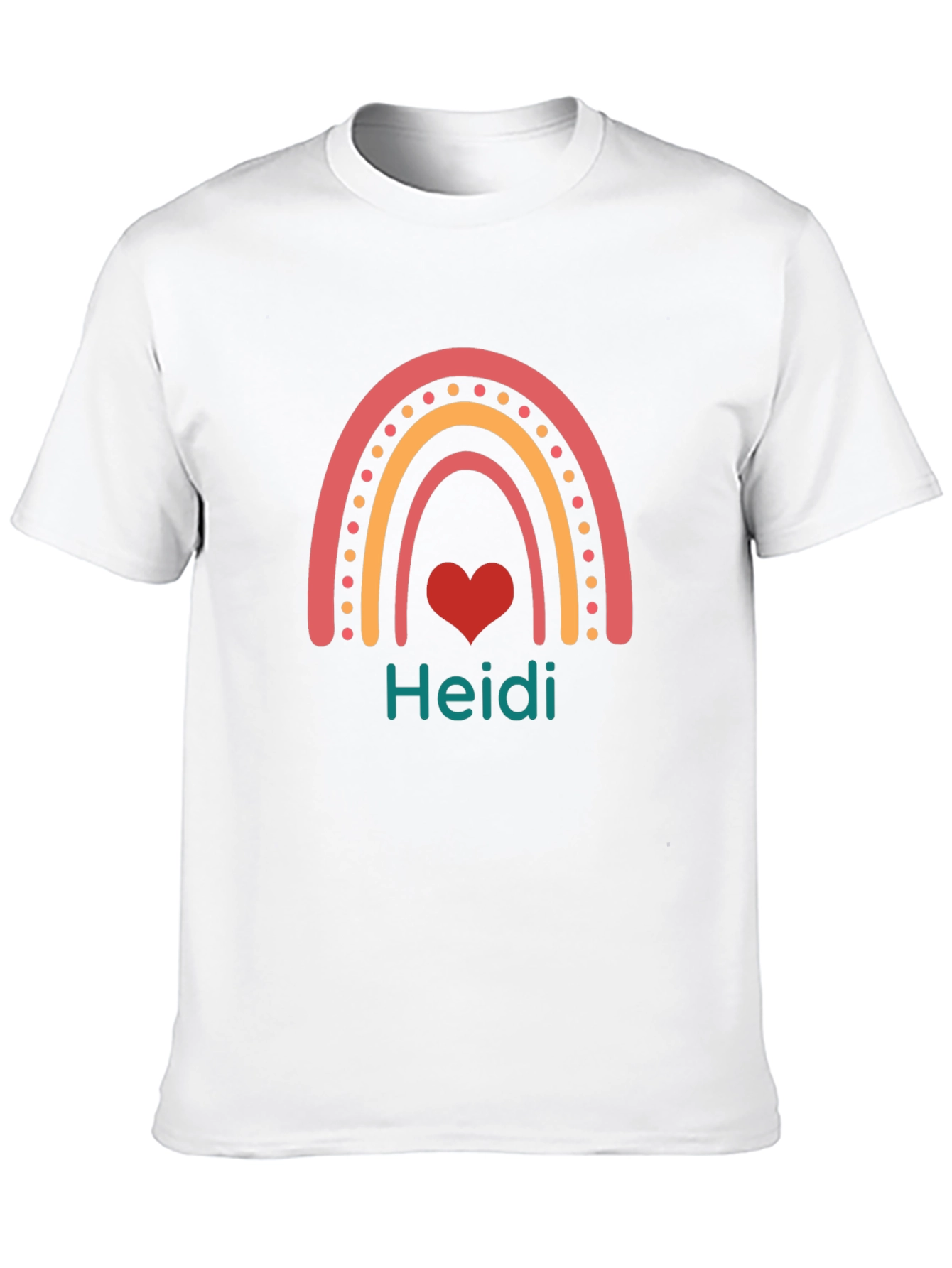 Personalized Heidi Rainbow Heart T-Shirt