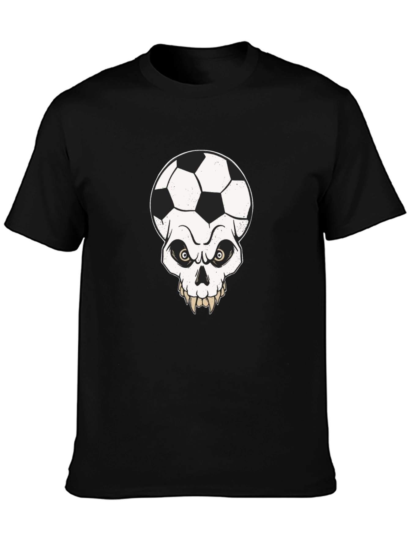 Soccer Skull Graphic Tee - Mens Black T-Shirt