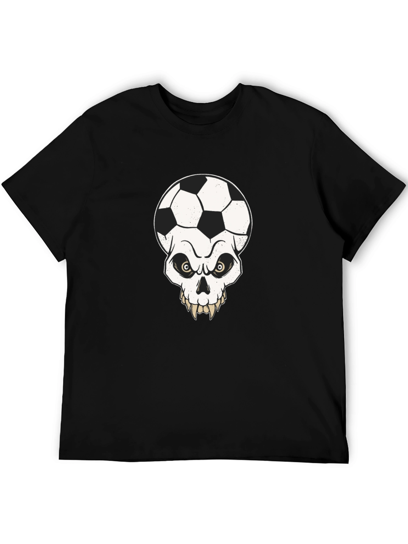 Soccer Skull Graphic Tee - Mens Black T-Shirt