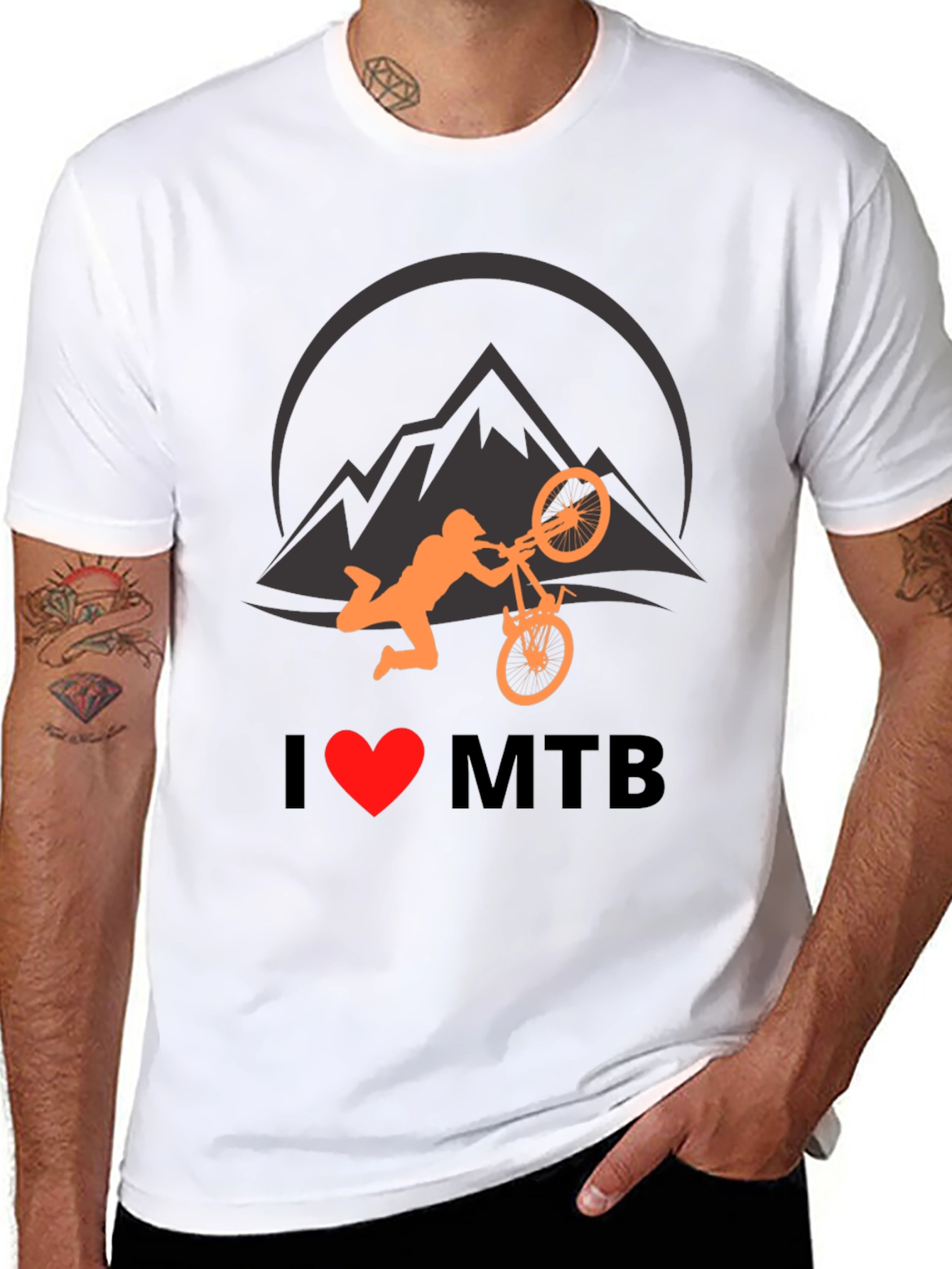 I Heart MTB Black Graphic T-Shirt