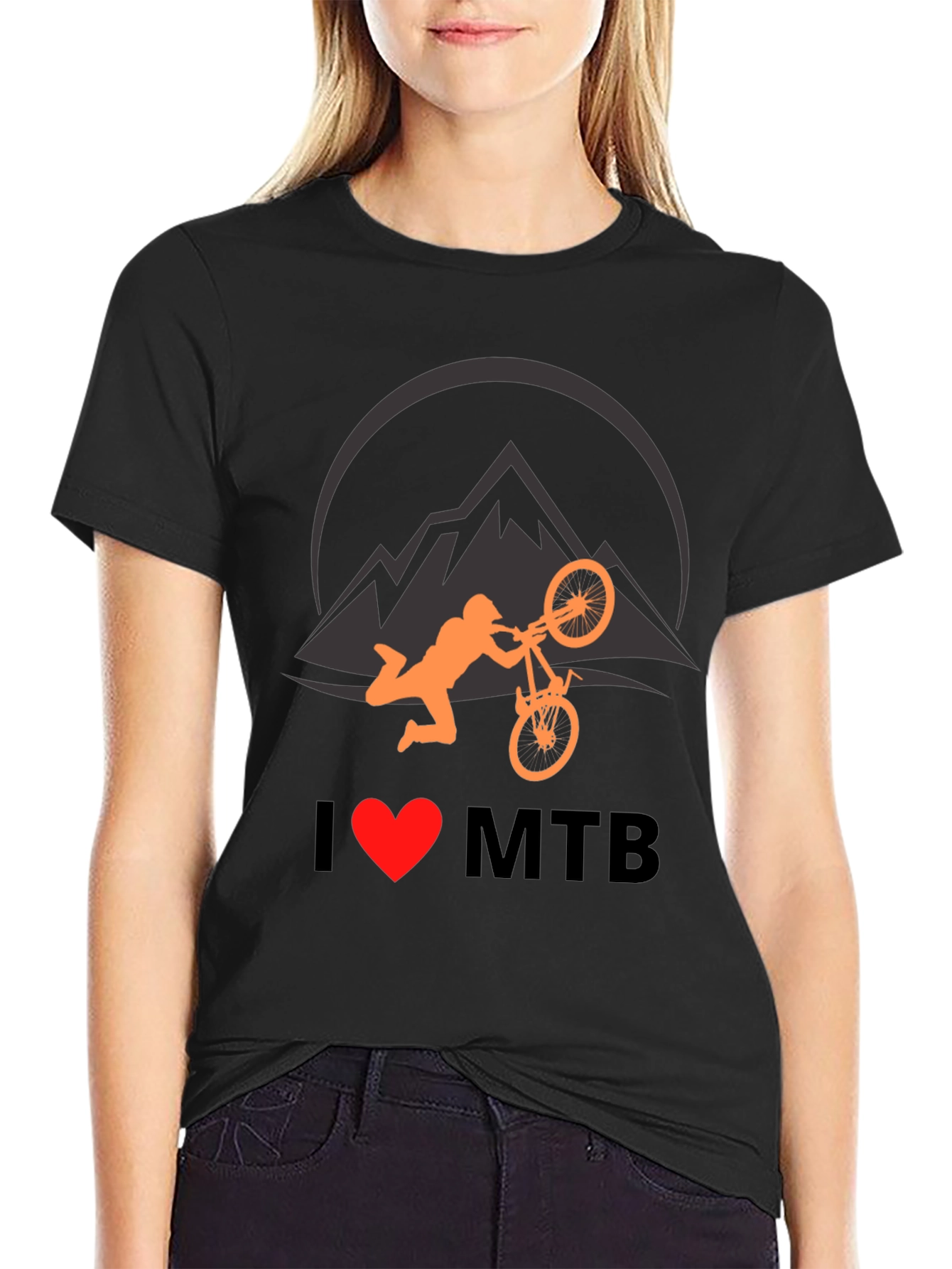 I Heart MTB Black Graphic T-Shirt