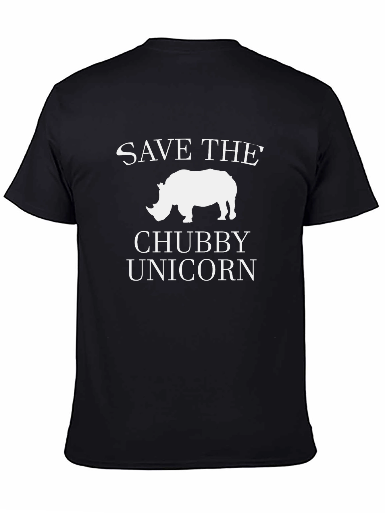 Save the Chubby Unicorn Black T-Shirt