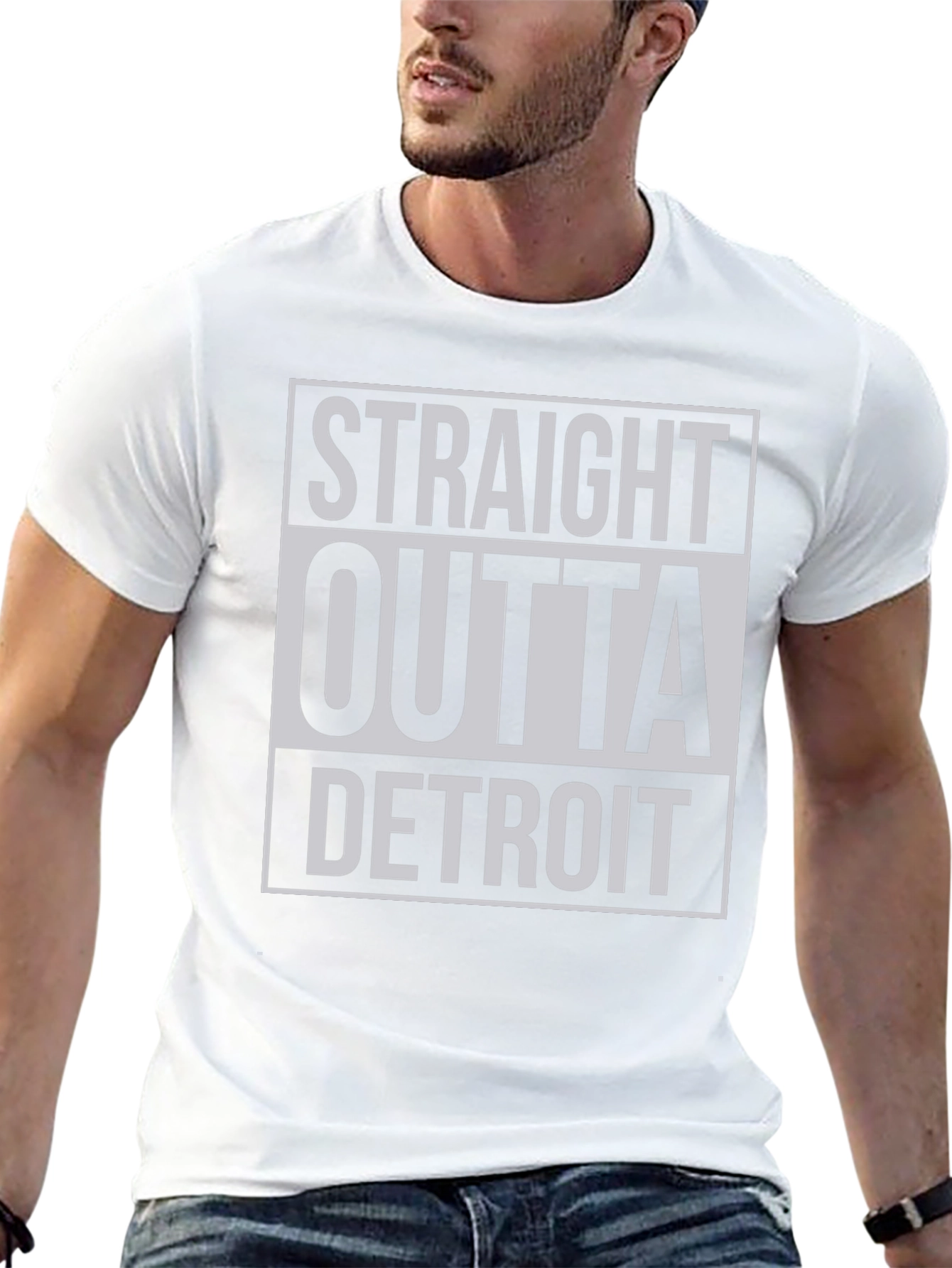Straight Outta Detroit Black Graphic T-Shirt