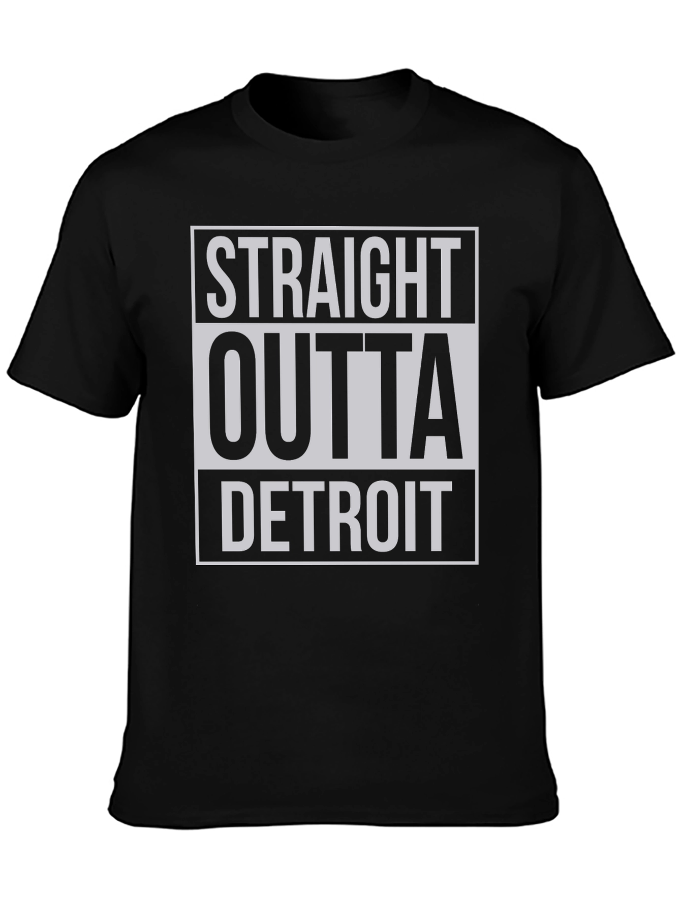 Straight Outta Detroit Black Graphic T-Shirt