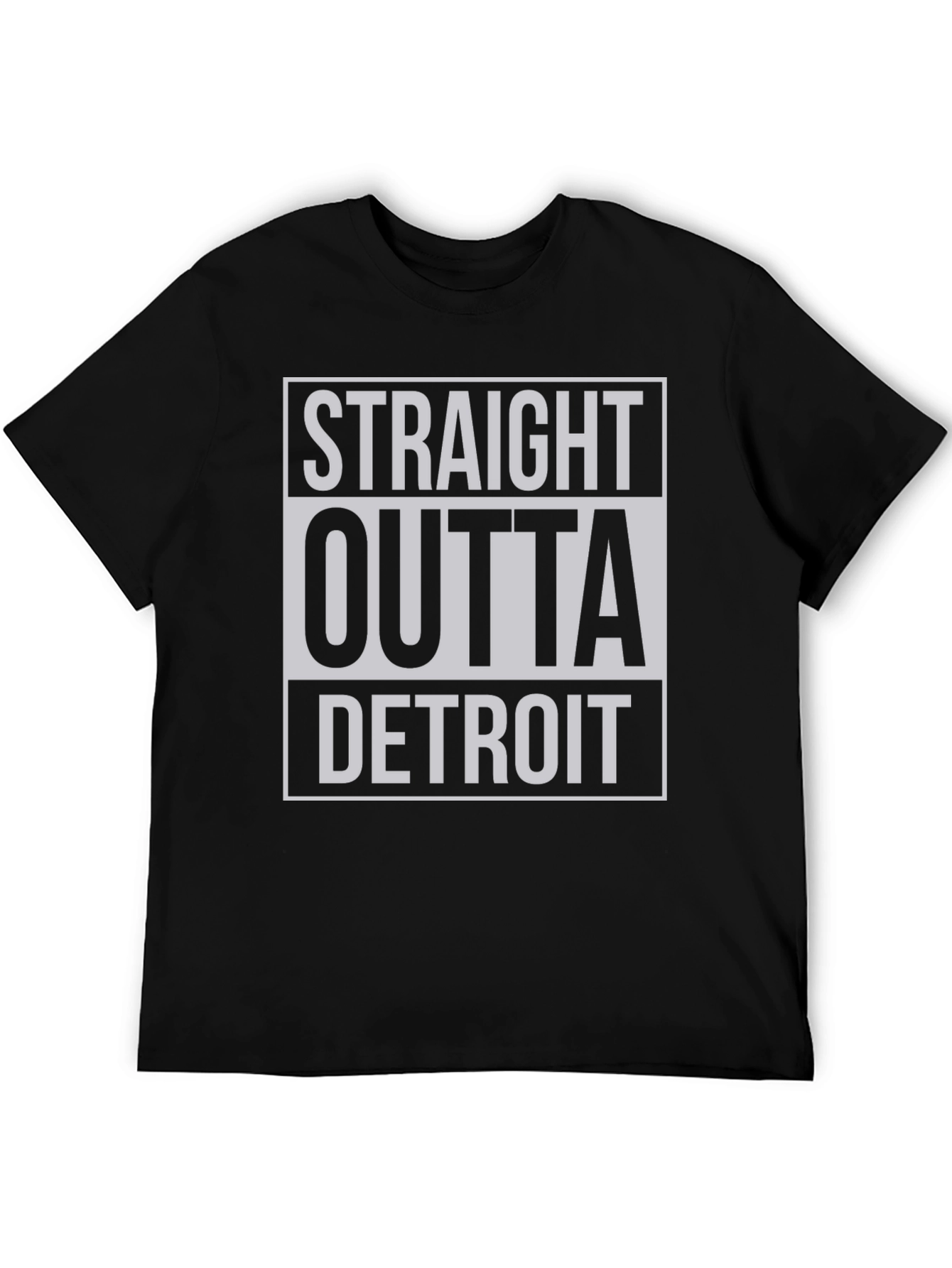 Straight Outta Detroit Black Graphic T-Shirt