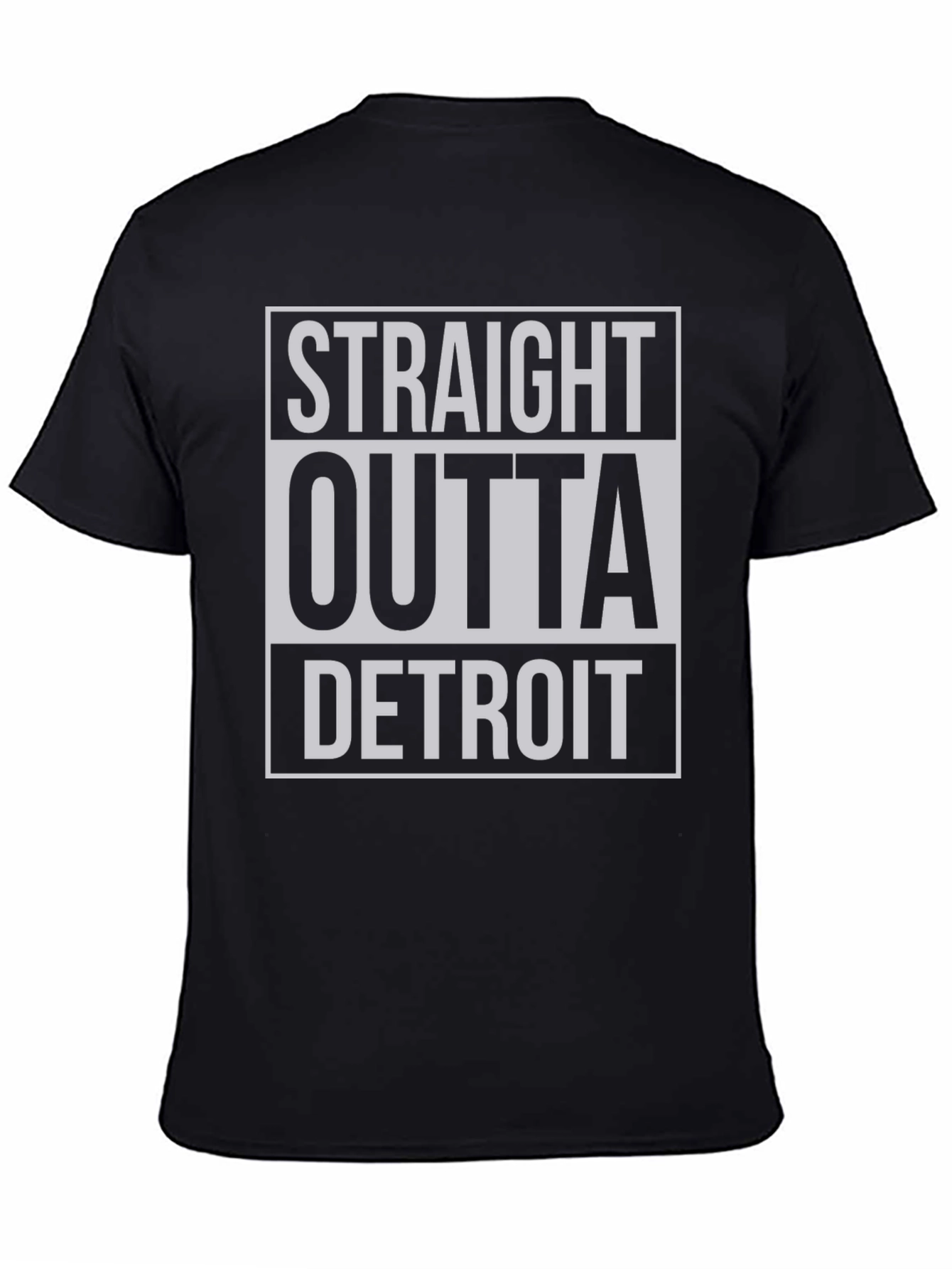 Straight Outta Detroit Black Graphic T-Shirt