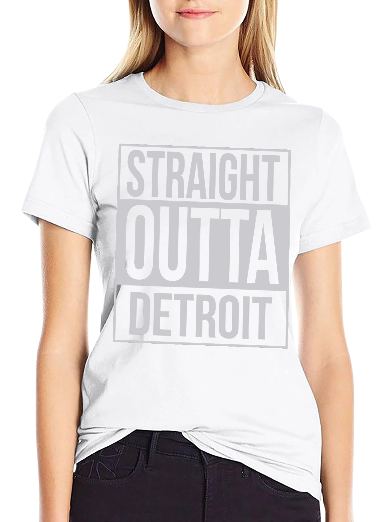 Straight Outta Detroit Black Graphic T-Shirt