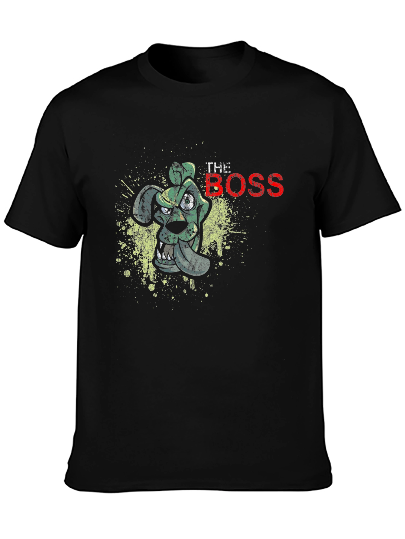 The Boss Cartoon Dog Black Graphic T-Shirt
