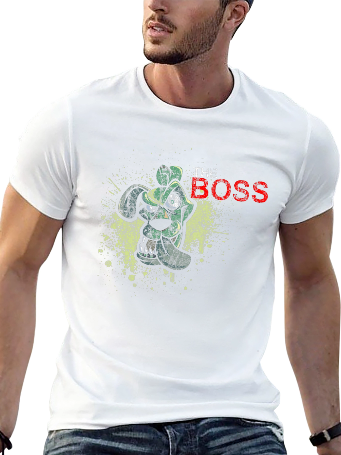 The Boss Cartoon Dog Black Graphic T-Shirt