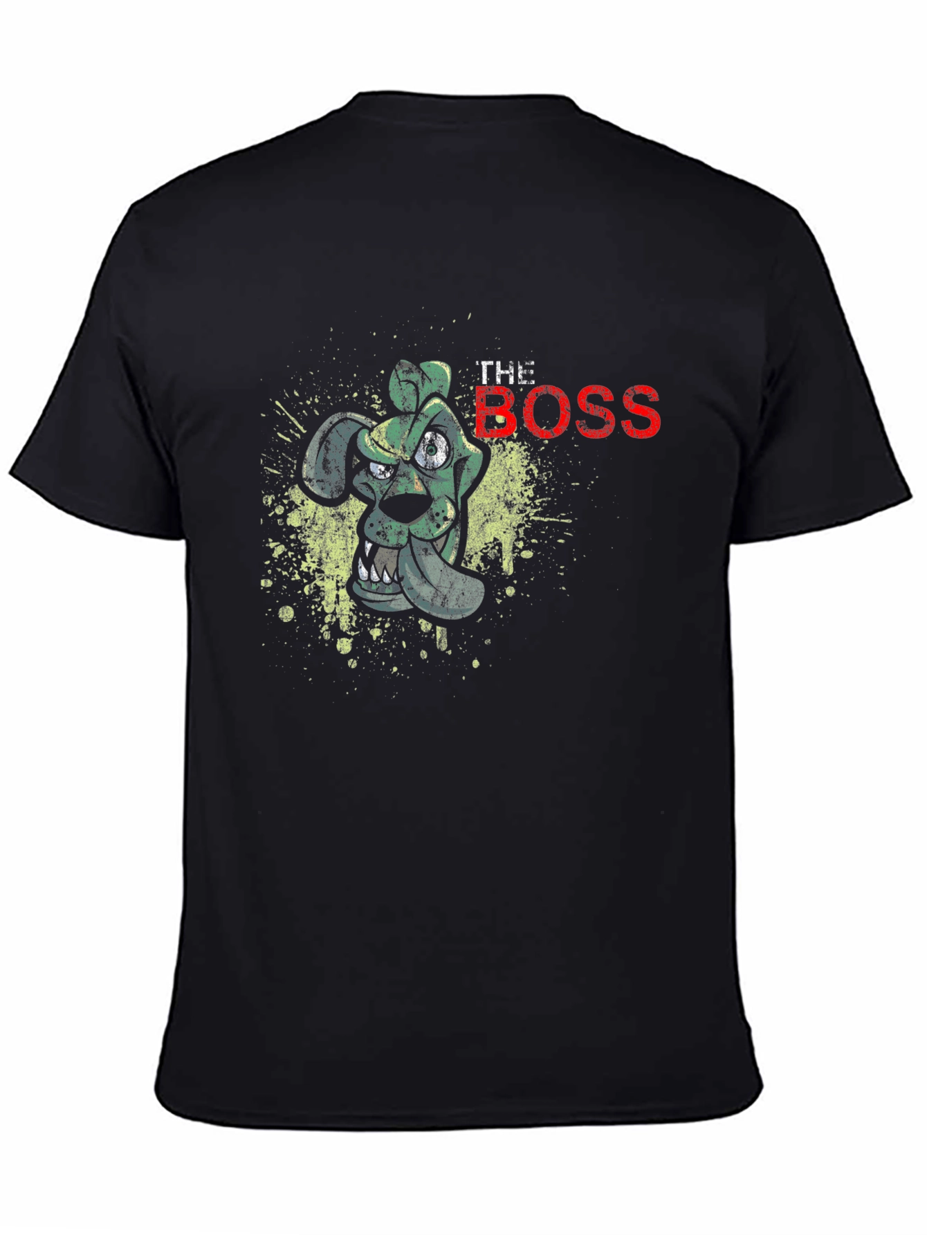The Boss Cartoon Dog Black Graphic T-Shirt